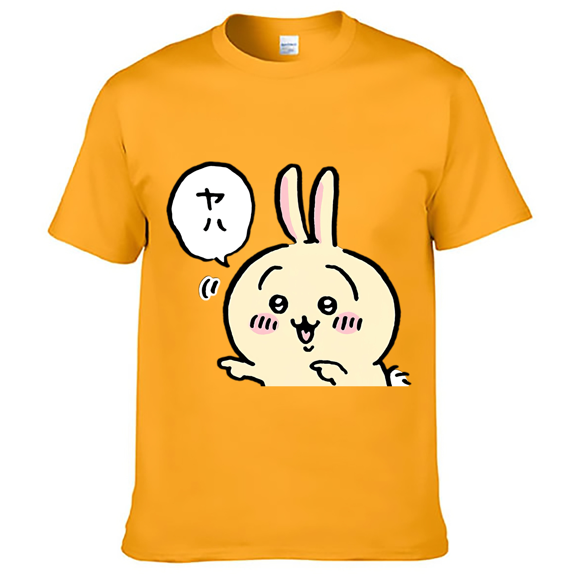 （画像用） ちいかわ うさぎ Chii-kawa usagi 綿100％ メンズ半袖Tシャツ｜肌触りやわらか＆通気性