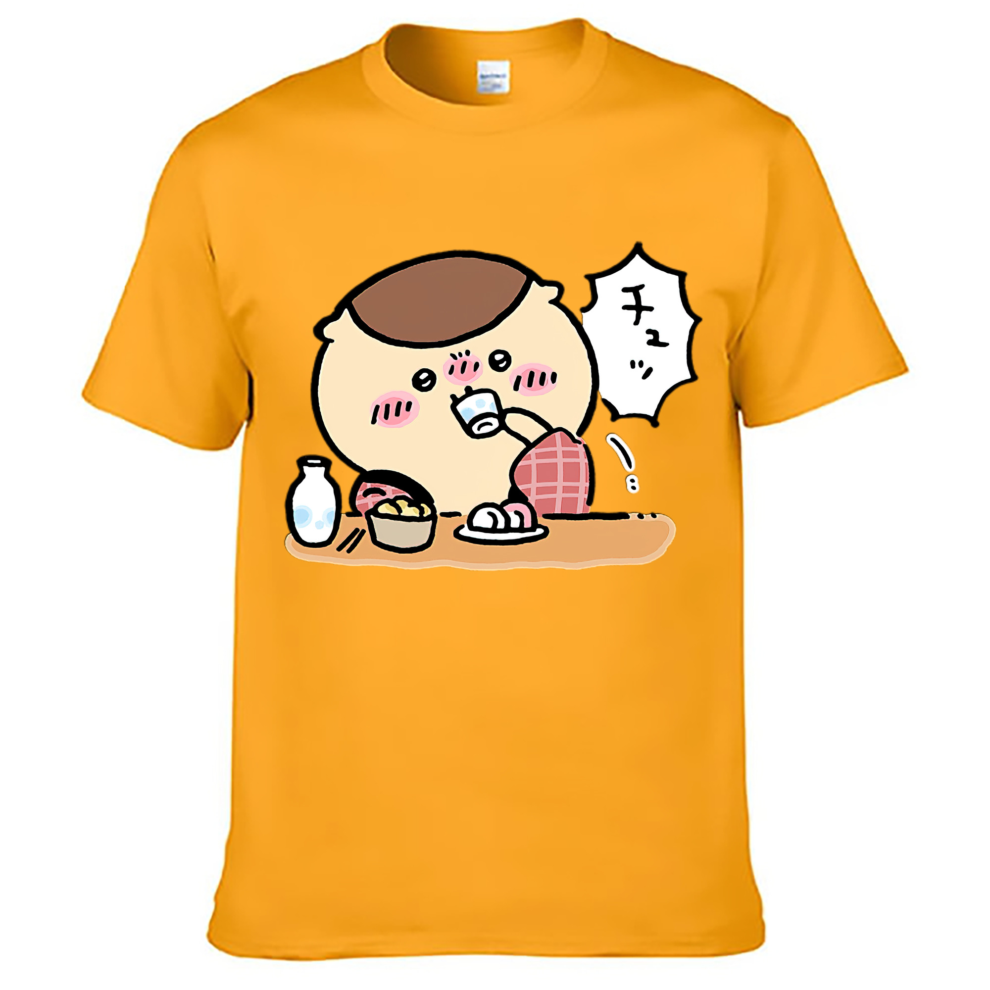 （画像用） ちいかわ くりまんじゅう Chii-kawa kuri manjū 綿100％ メンズ半袖Tシャツ｜肌触りやわらか＆通気性