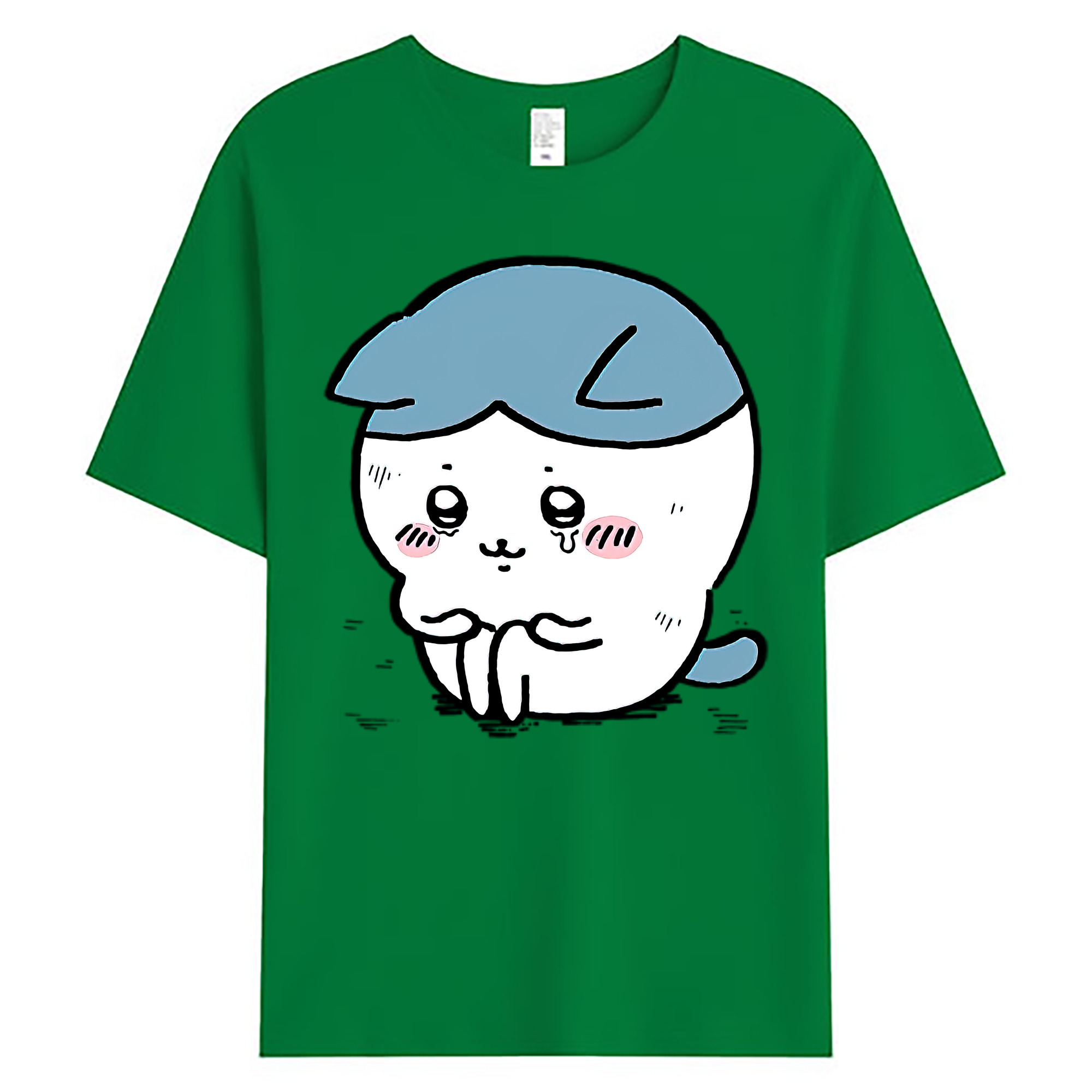 （画像用） ちいかわ ハチワレ Chii-kawa hachiware 綿100％ メンズ半袖Tシャツ｜肌触りやわらか＆通気性