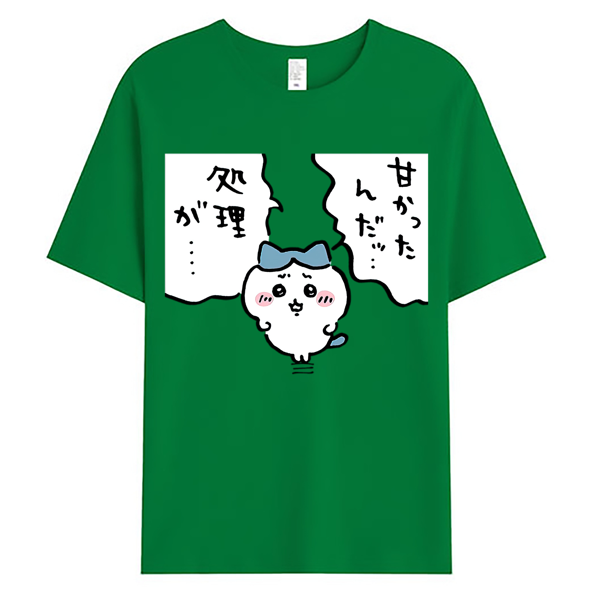 （画像用） ちいかわ ハチワレ Chii-kawa hachiware 綿100％ メンズ半袖Tシャツ｜肌触りやわらか＆通気性