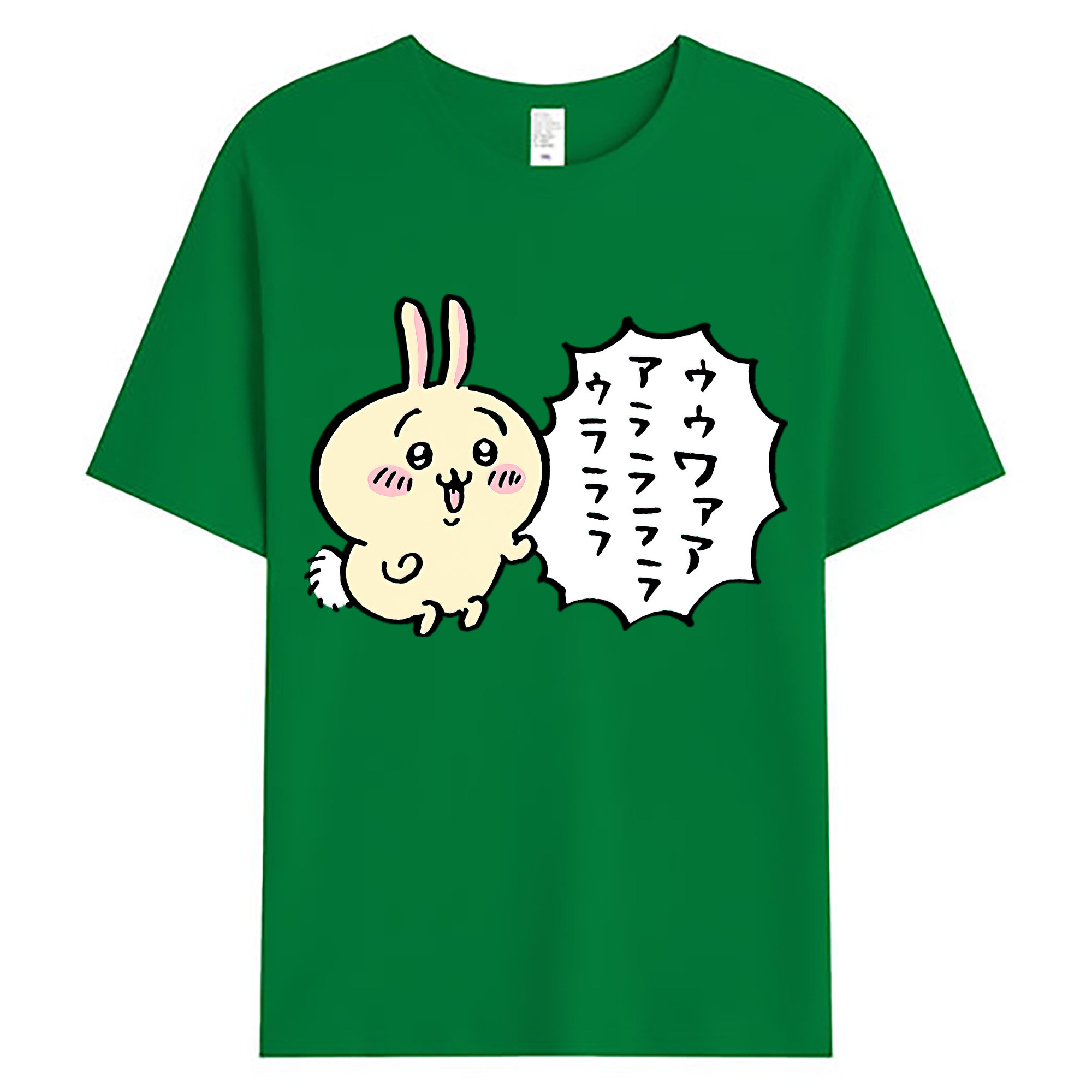 （画像用） ちいかわ うさぎ Chii-kawa usagi 綿100％ メンズ半袖Tシャツ｜肌触りやわらか＆通気性