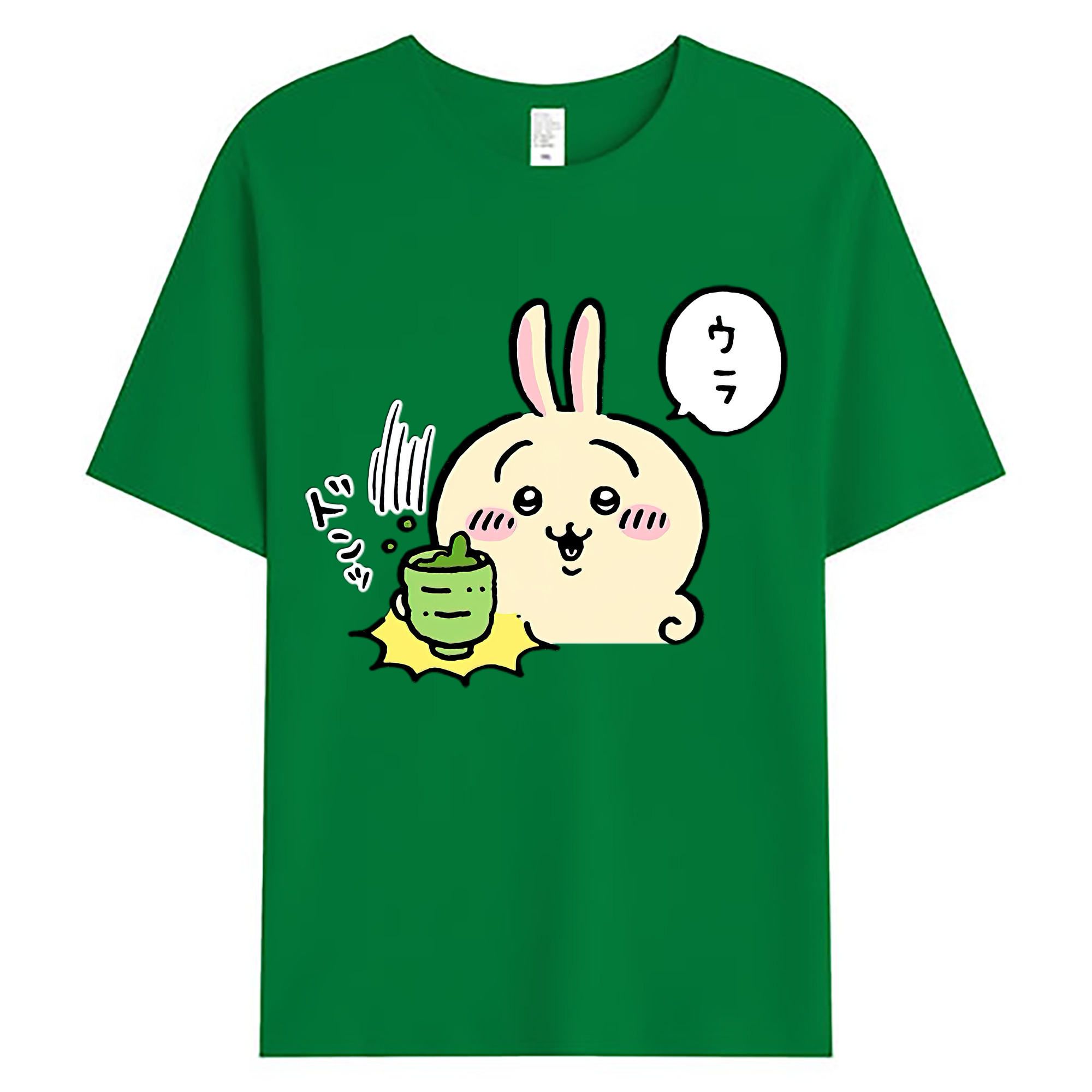 （画像用） ちいかわ うさぎ Chii-kawa usagi 綿100％ メンズ半袖Tシャツ｜肌触りやわらか＆通気性