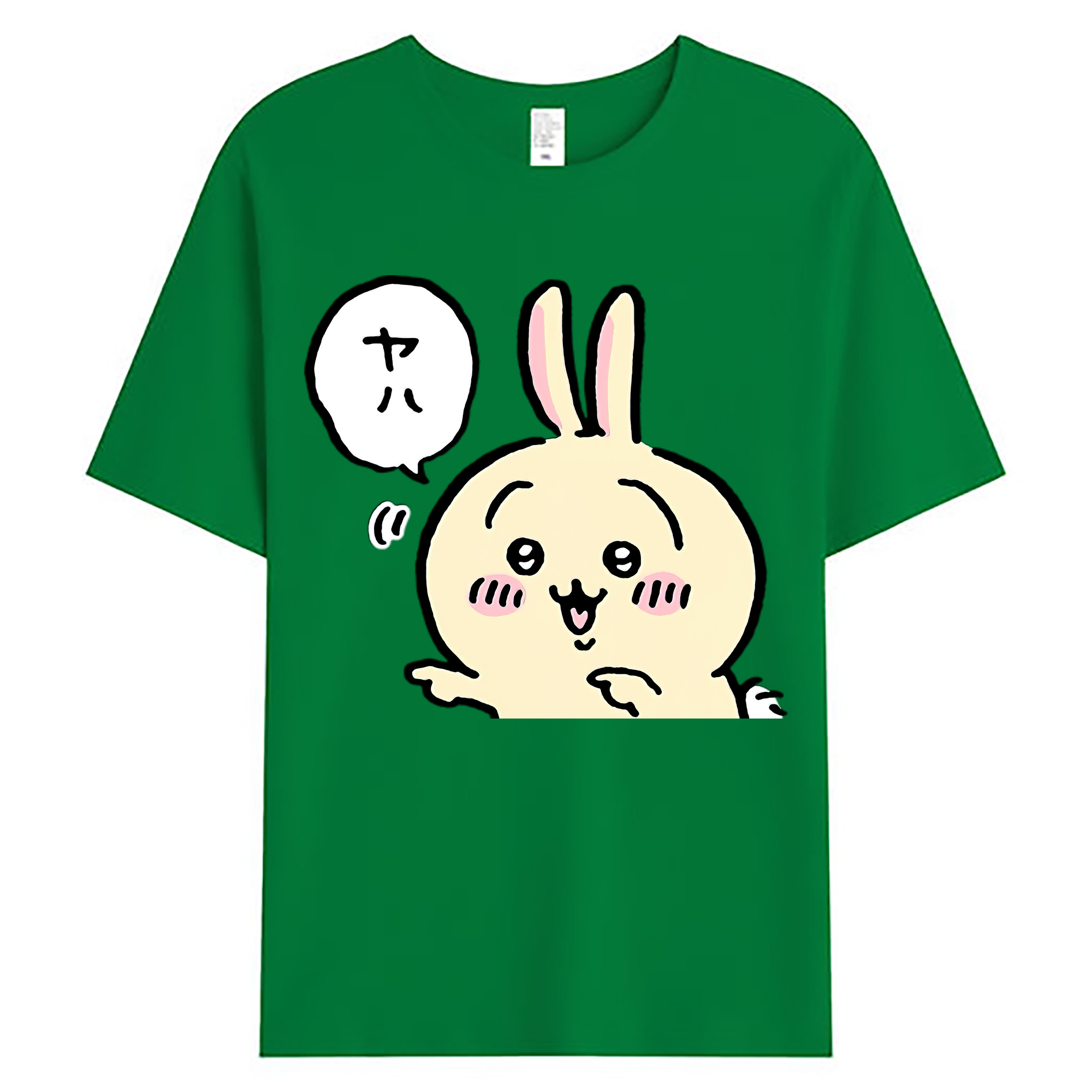 （画像用） ちいかわ うさぎ Chii-kawa usagi 綿100％ メンズ半袖Tシャツ｜肌触りやわらか＆通気性