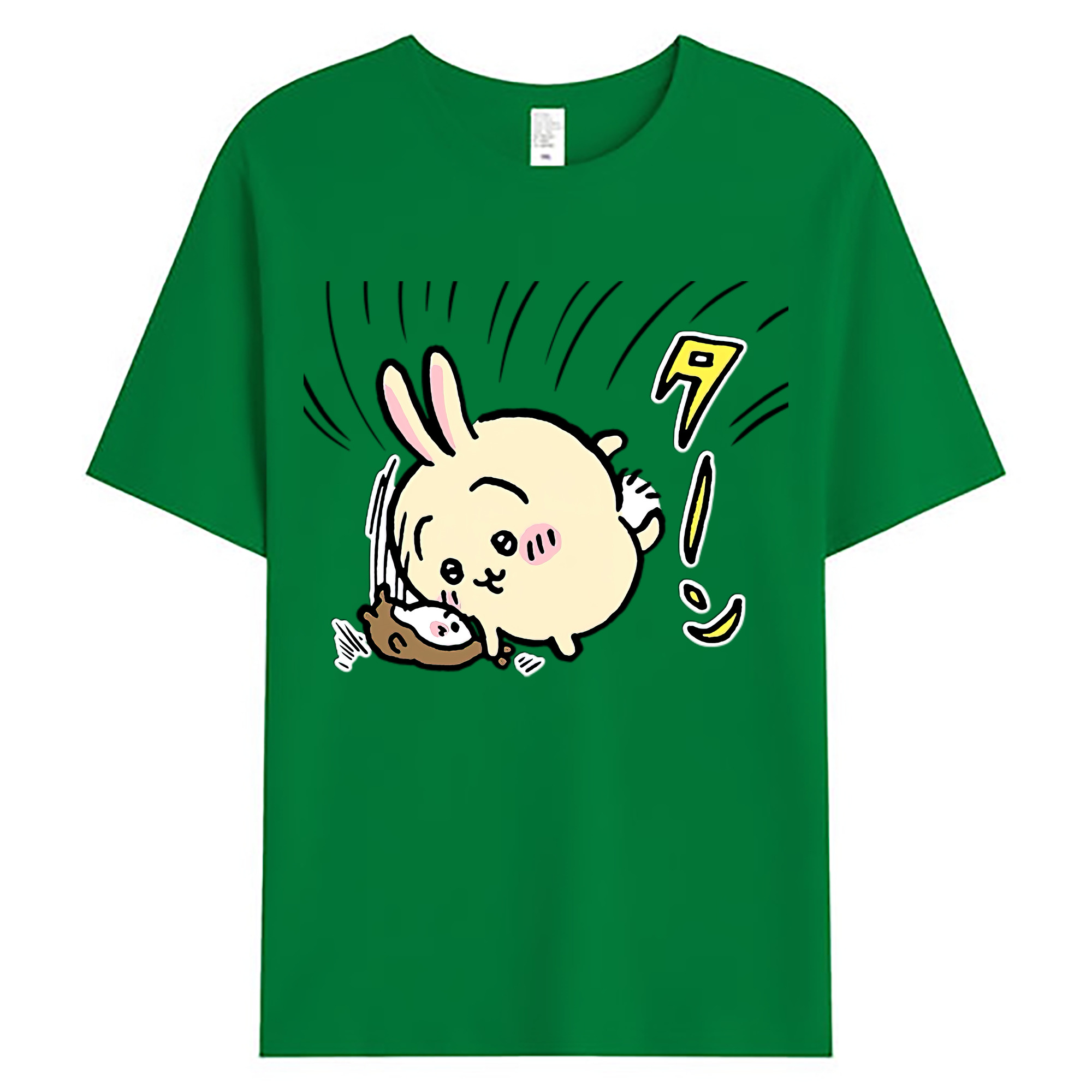（画像用） ちいかわ うさぎ Chii-kawa usagi 綿100％ メンズ半袖Tシャツ｜肌触りやわらか＆通気性