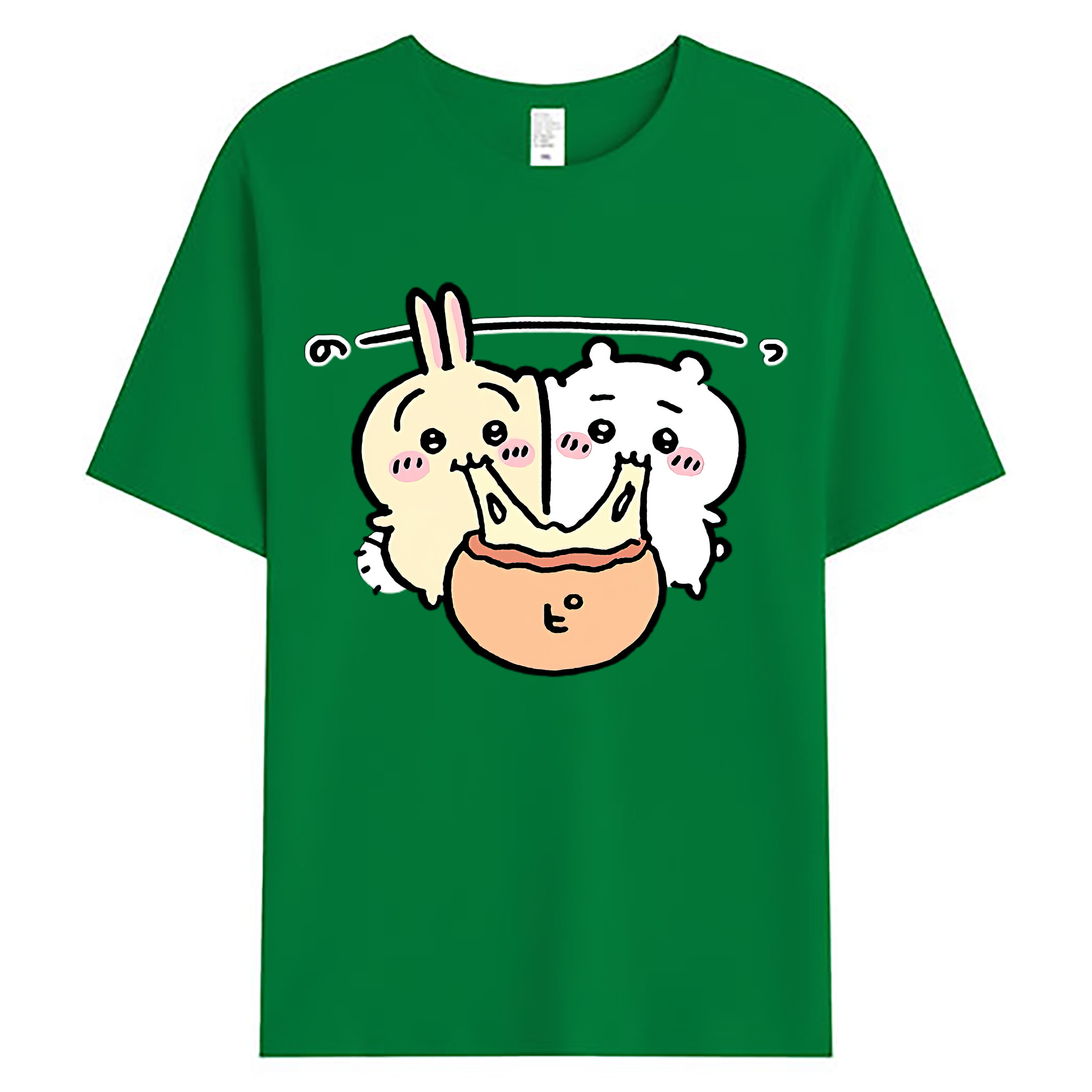 （画像用） ちいかわ うさぎ Chii-kawa usagi 綿100％ メンズ半袖Tシャツ｜肌触りやわらか＆通気性