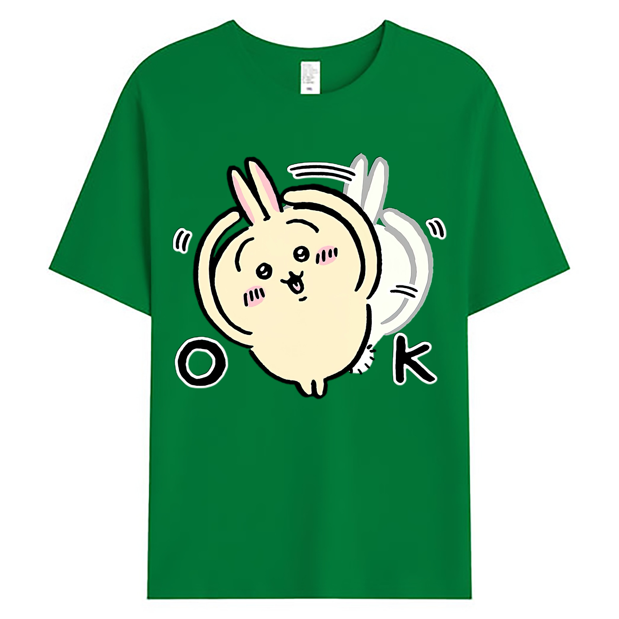 （画像用） ちいかわ うさぎ Chii-kawa usagi 綿100％ メンズ半袖Tシャツ｜肌触りやわらか＆通気性