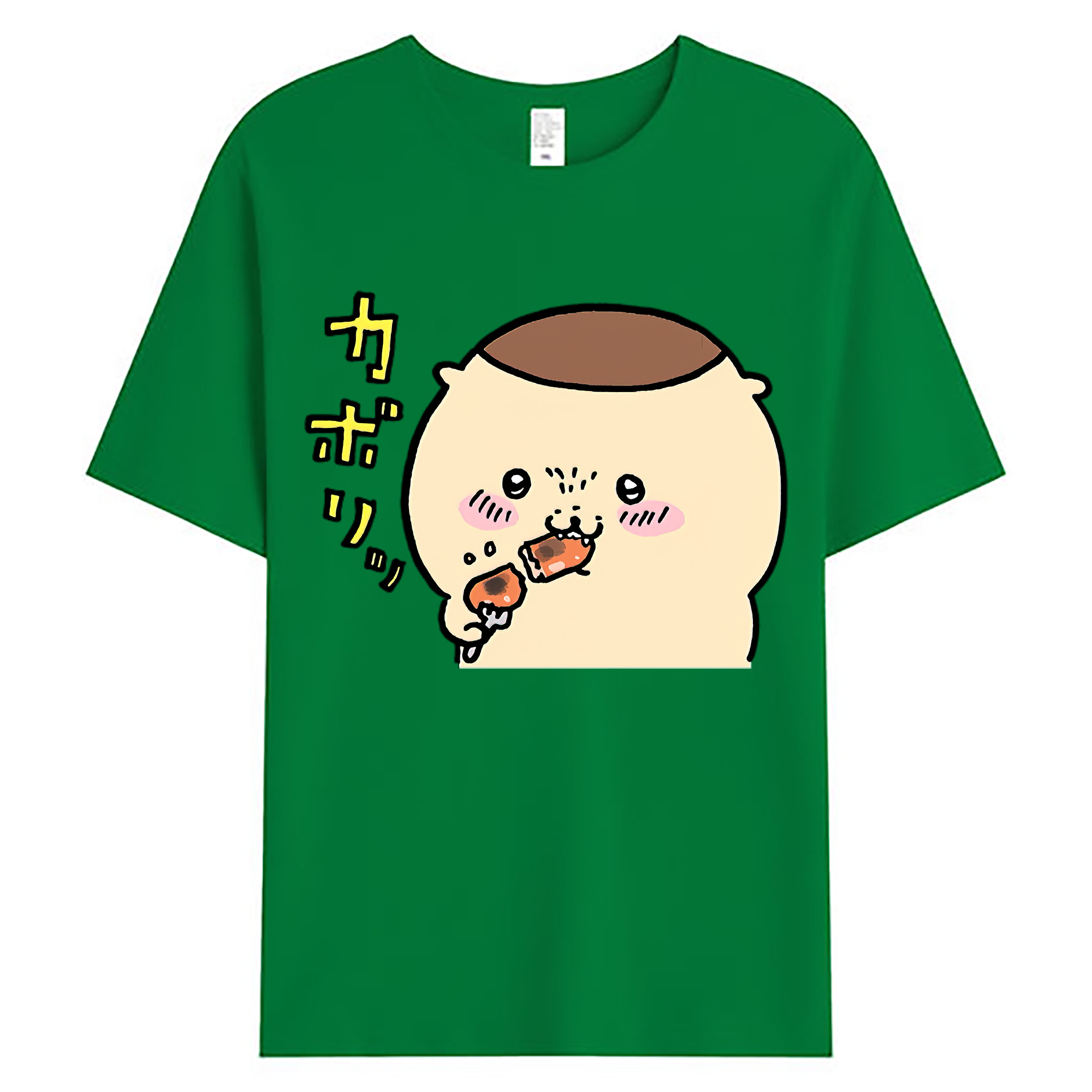 （画像用） ちいかわ くりまんじゅう Chii-kawa kuri manjū 綿100％ メンズ半袖Tシャツ｜肌触りやわらか＆通気性