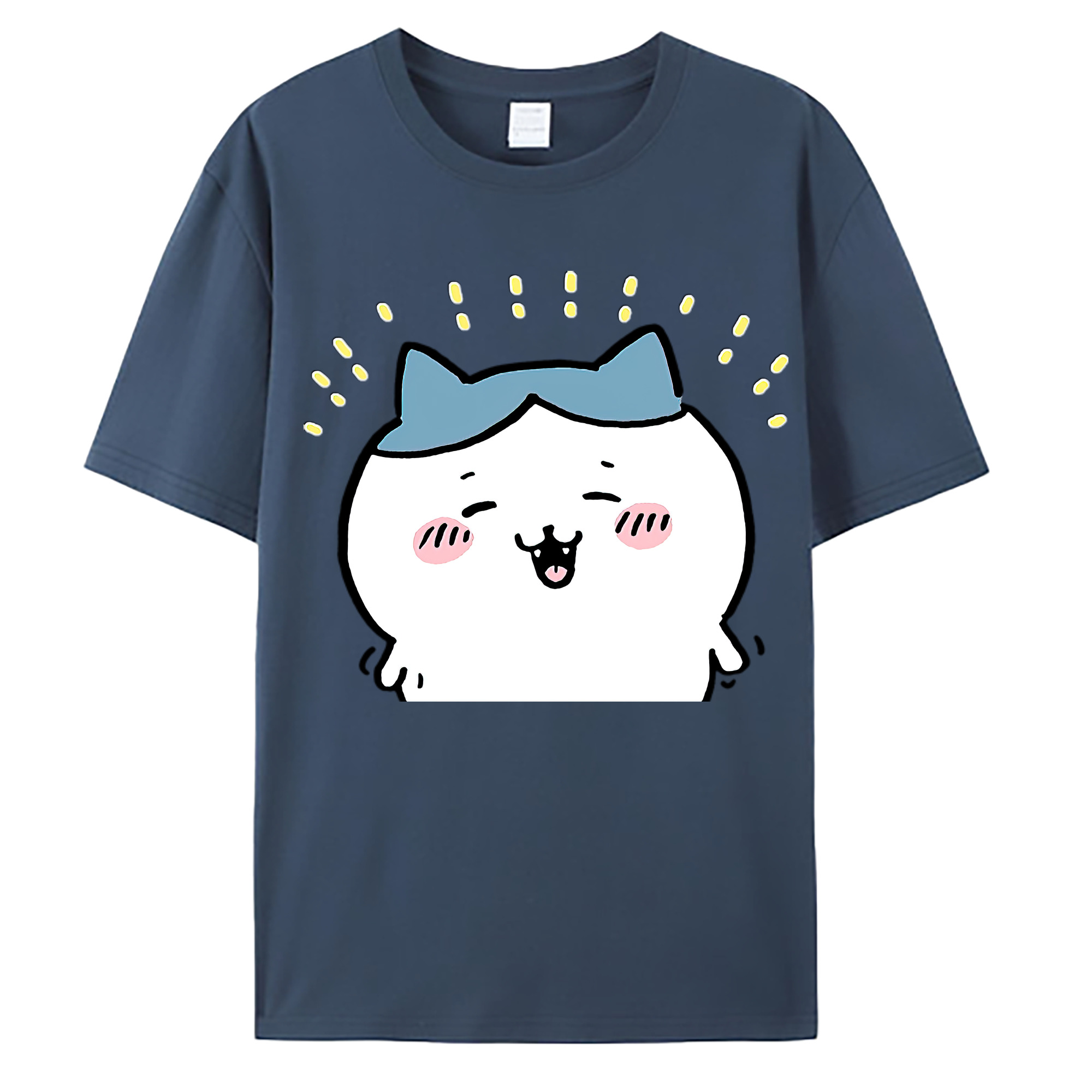 （画像用） ちいかわ ハチワレ Chii-kawa hachiware 綿100％ メンズ半袖Tシャツ｜肌触りやわらか＆通気性