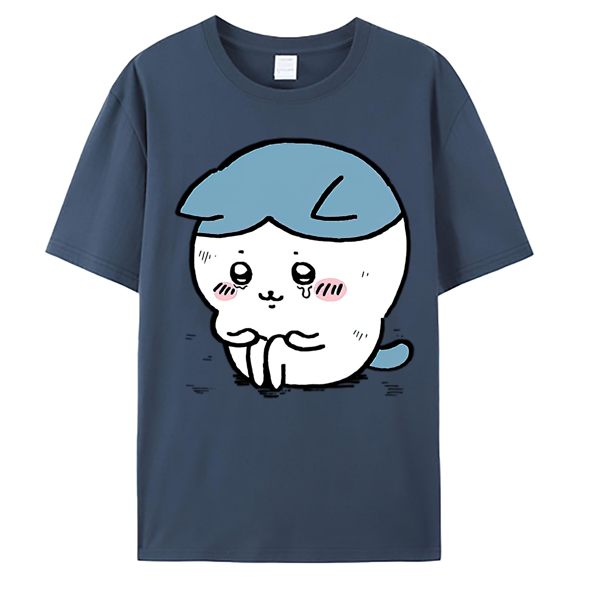 （画像用） ちいかわ ハチワレ Chii-kawa hachiware 綿100％ メンズ半袖Tシャツ｜肌触りやわらか＆通気性