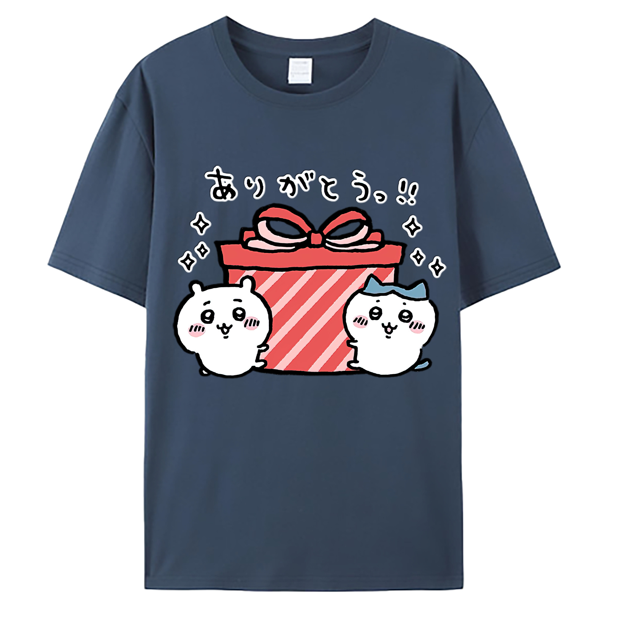 （画像用） ちいかわ ハチワレ Chii-kawa hachiware 綿100％ メンズ半袖Tシャツ｜肌触りやわらか＆通気性
