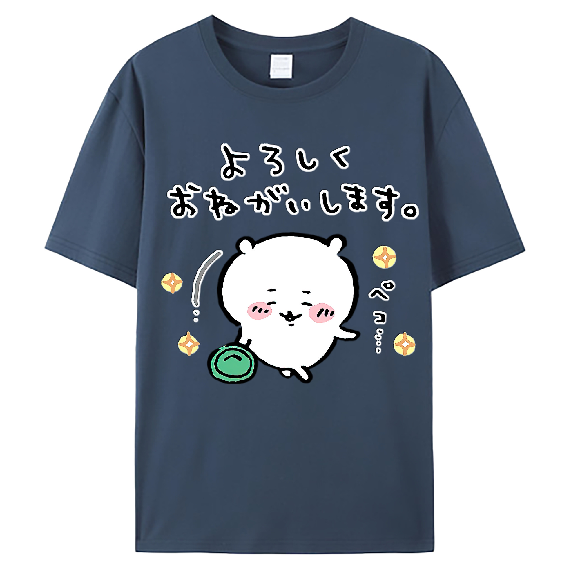 （画像用） ちいかわ ちいかわ Chii-kawa chiikawa 綿100％ メンズ半袖Tシャツ｜肌触りやわらか＆通気性