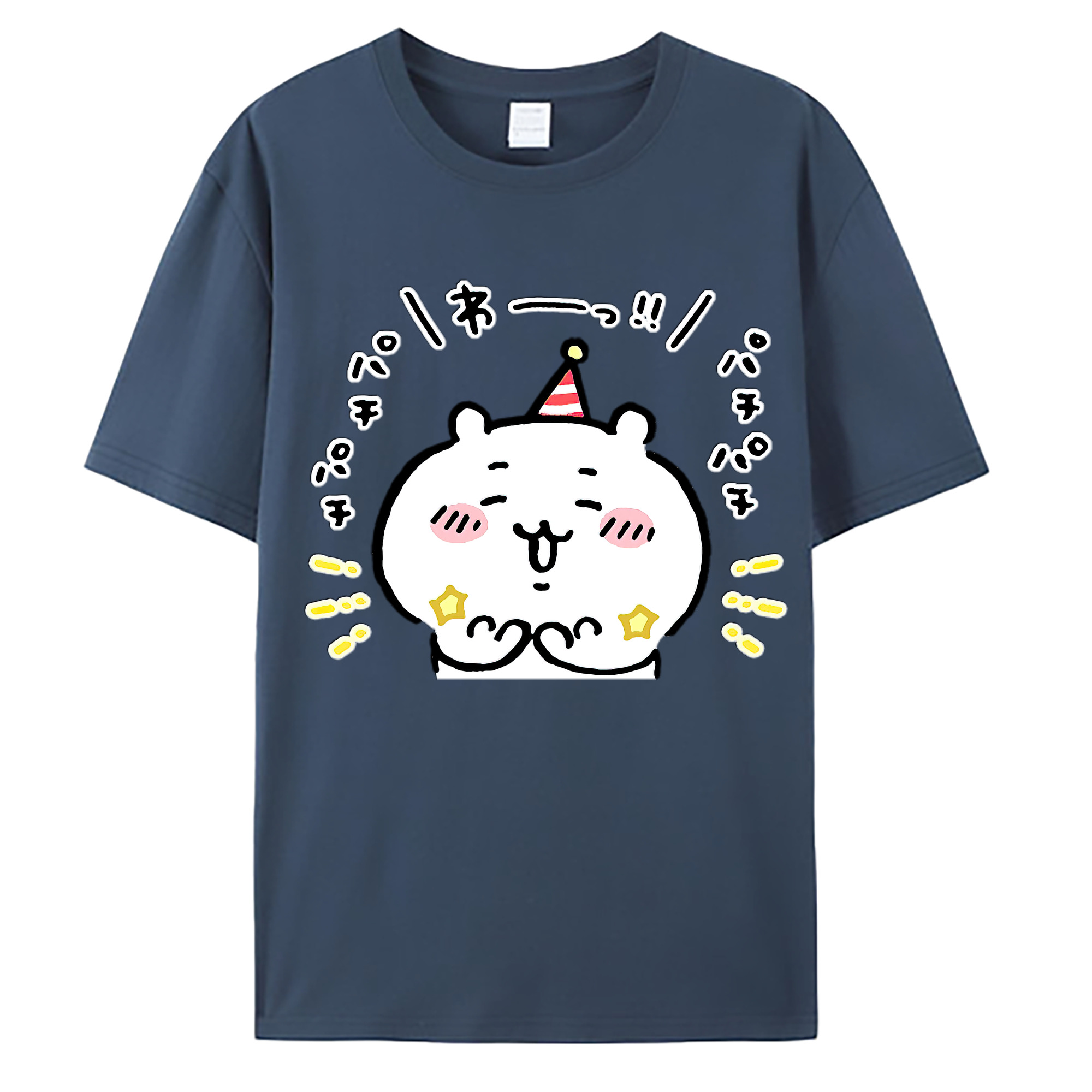 （画像用） ちいかわ ちいかわ Chii-kawa chiikawa 綿100％ メンズ半袖Tシャツ｜肌触りやわらか＆通気性