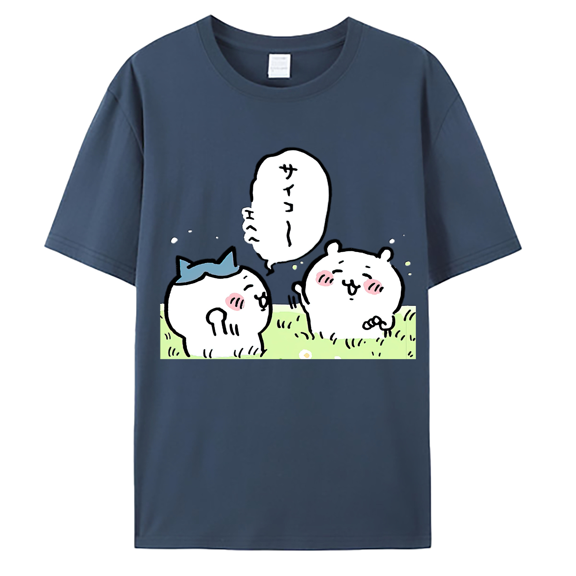 （画像用） ちいかわ ちいかわ Chii-kawa chiikawa 綿100％ メンズ半袖Tシャツ｜肌触りやわらか＆通気性