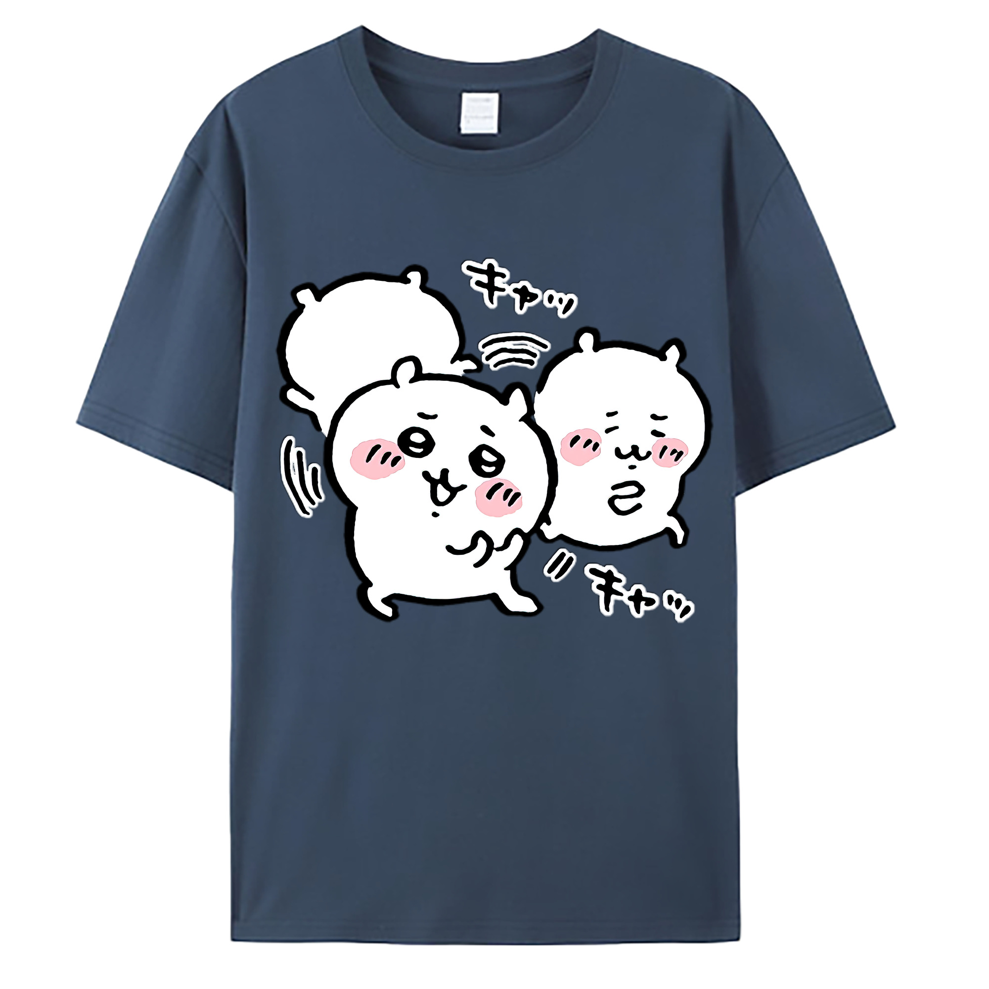 （画像用） ちいかわ ちいかわ Chii-kawa chiikawa 綿100％ メンズ半袖Tシャツ｜肌触りやわらか＆通気性