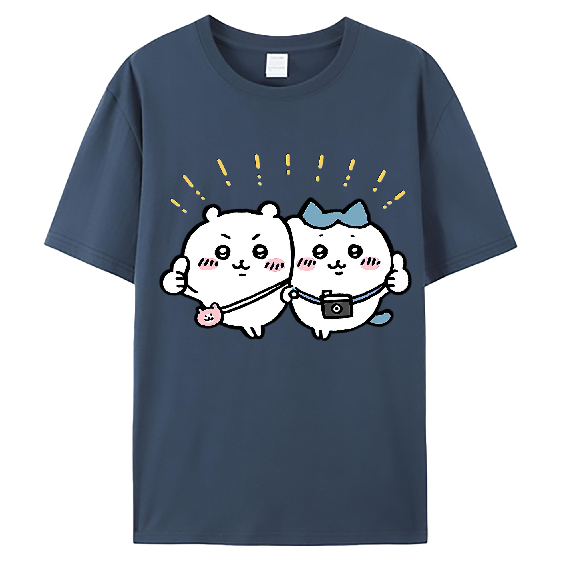 （画像用） ちいかわ ちいかわ Chii-kawa chiikawa 綿100％ メンズ半袖Tシャツ｜肌触りやわらか＆通気性