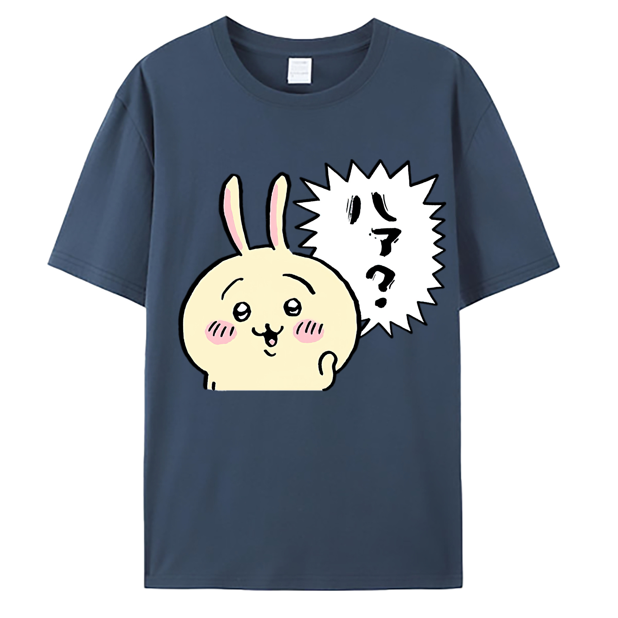 （画像用） ちいかわ うさぎ Chii-kawa usagi 綿100％ メンズ半袖Tシャツ｜肌触りやわらか＆通気性