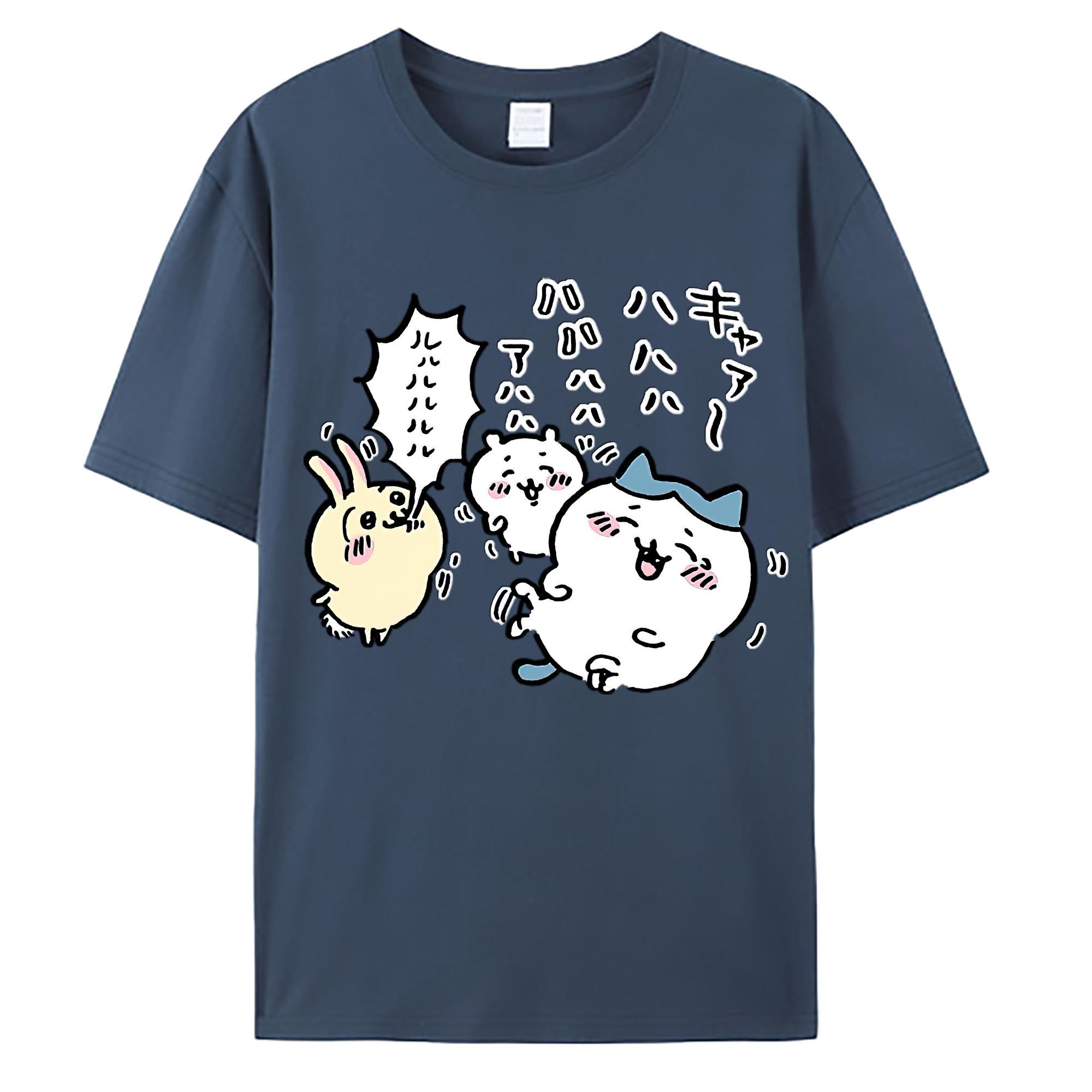 （画像用） ちいかわ うさぎ Chii-kawa usagi 綿100％ メンズ半袖Tシャツ｜肌触りやわらか＆通気性