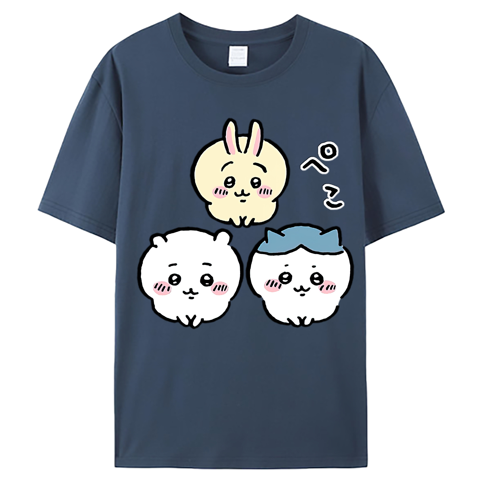 （画像用） ちいかわ うさぎ Chii-kawa usagi 綿100％ メンズ半袖Tシャツ｜肌触りやわらか＆通気性