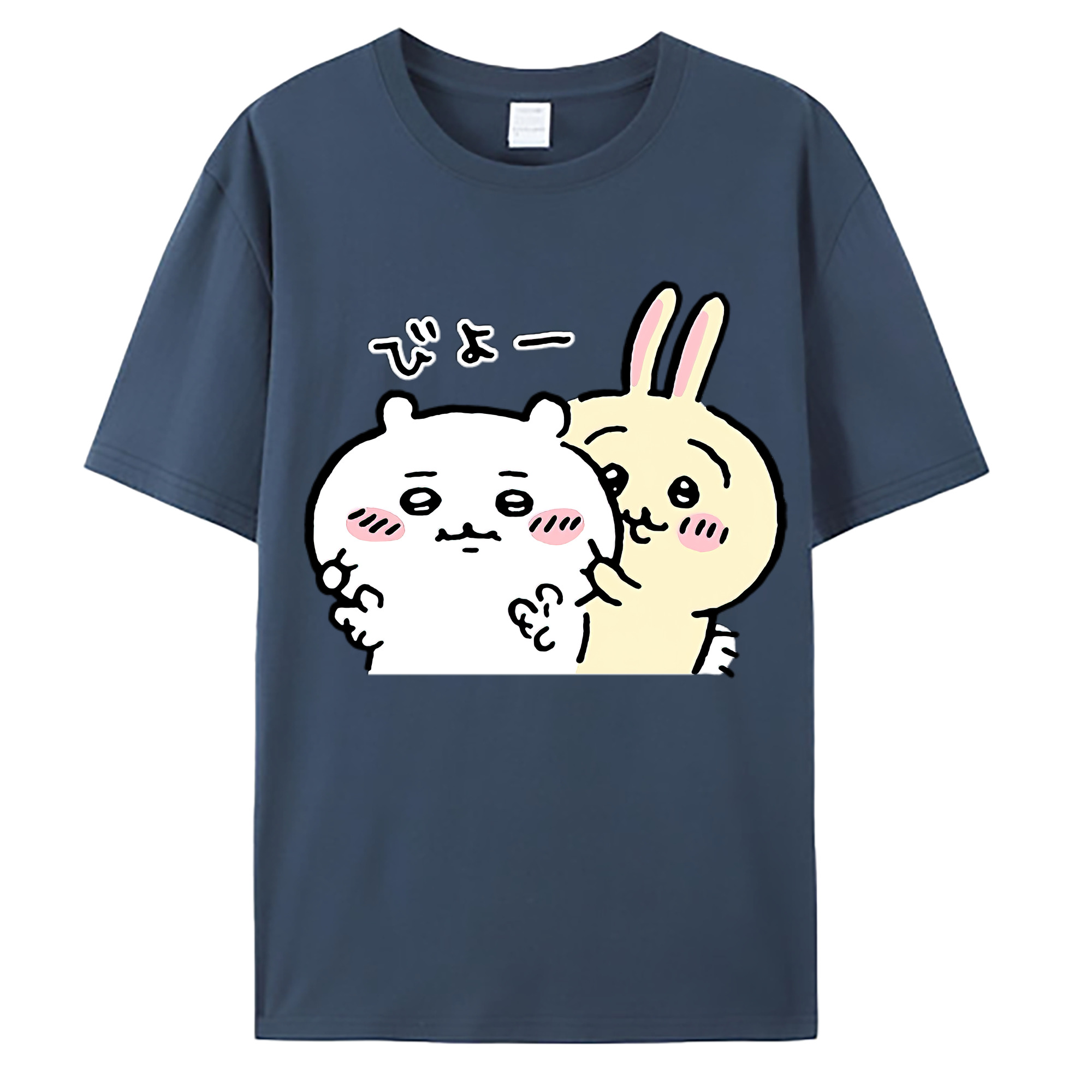 （画像用） ちいかわ うさぎ Chii-kawa usagi 綿100％ メンズ半袖Tシャツ｜肌触りやわらか＆通気性