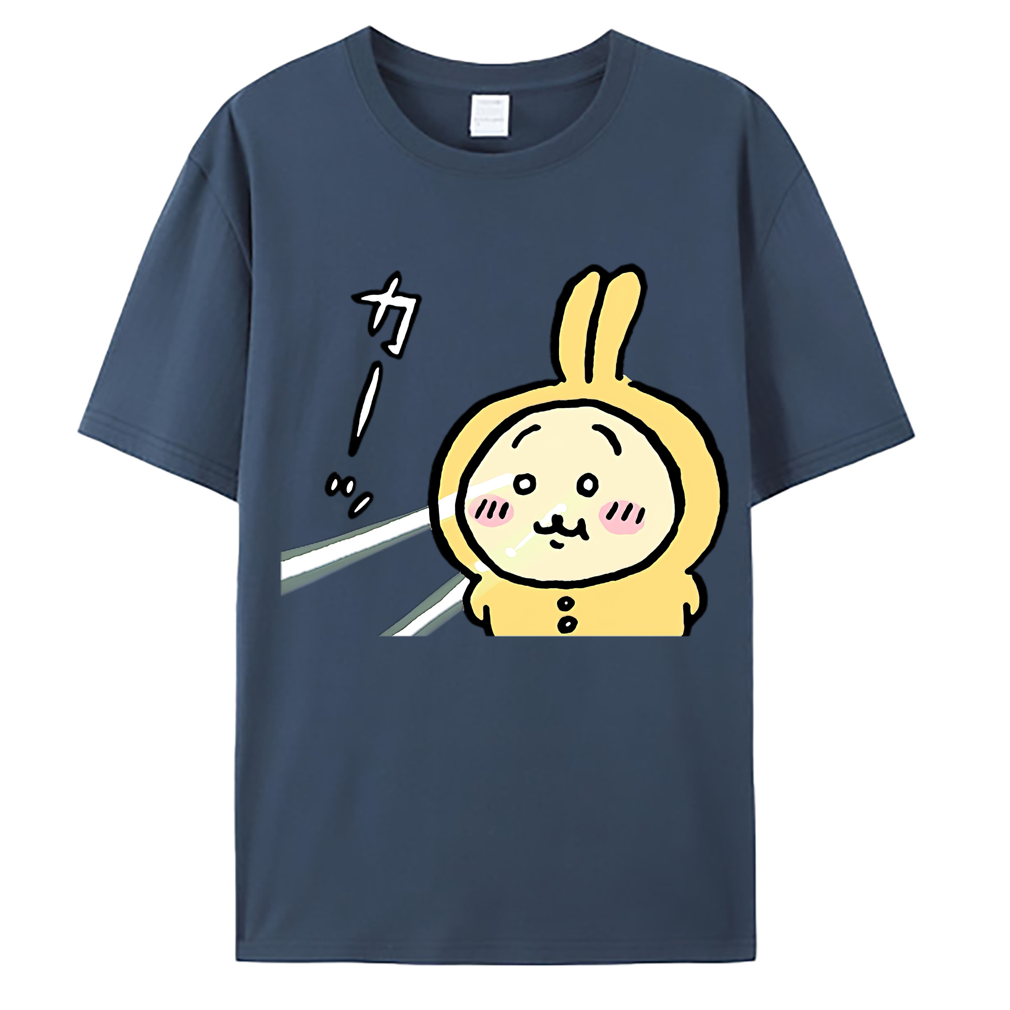 （画像用） ちいかわ うさぎ Chii-kawa usagi 綿100％ メンズ半袖Tシャツ｜肌触りやわらか＆通気性