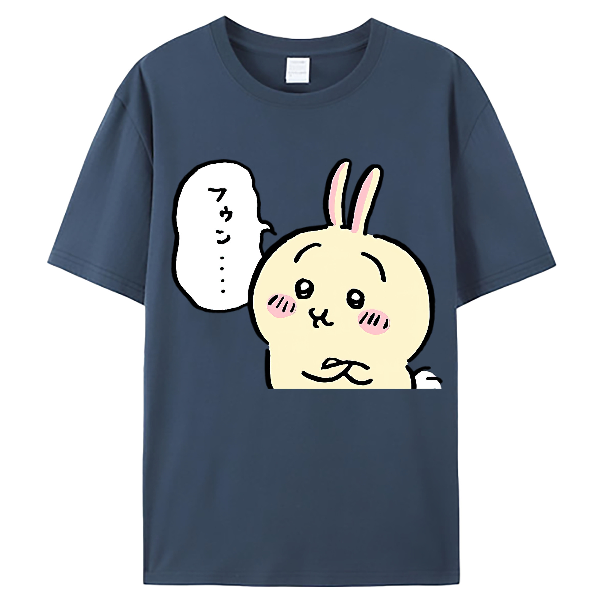 （画像用） ちいかわ うさぎ Chii-kawa usagi 綿100％ メンズ半袖Tシャツ｜肌触りやわらか＆通気性