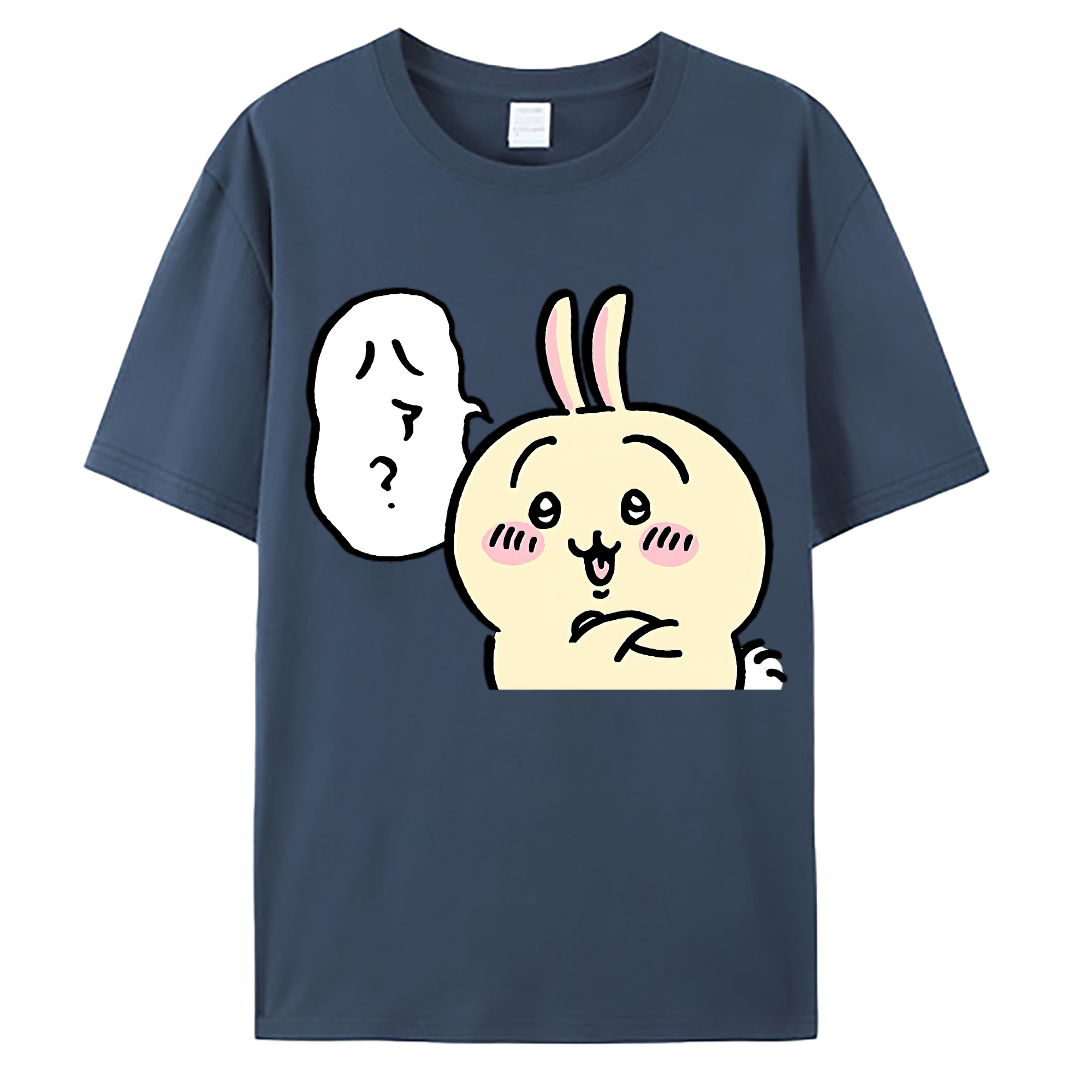 （画像用） ちいかわ うさぎ Chii-kawa usagi 綿100％ メンズ半袖Tシャツ｜肌触りやわらか＆通気性