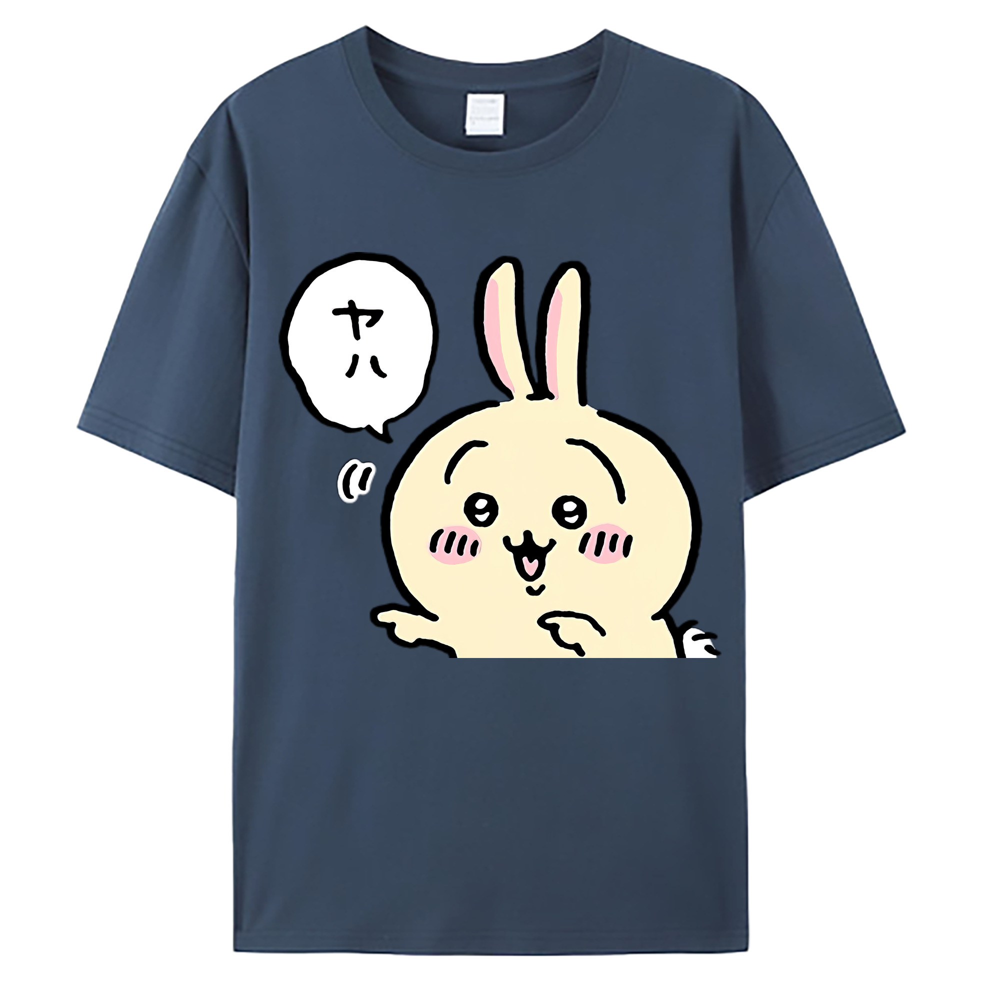 （画像用） ちいかわ うさぎ Chii-kawa usagi 綿100％ メンズ半袖Tシャツ｜肌触りやわらか＆通気性