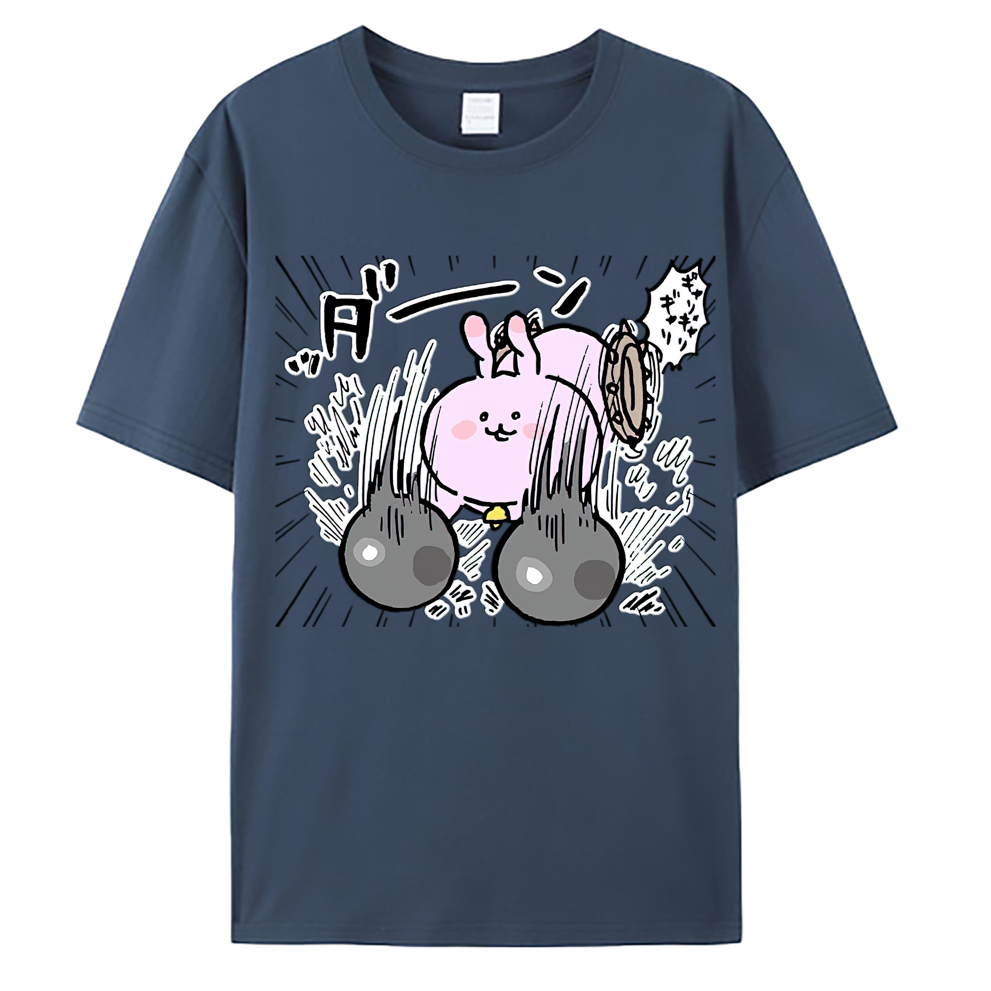 （画像用） ちいかわ うさぎ Chii-kawa usagi 綿100％ メンズ半袖Tシャツ｜肌触りやわらか＆通気性