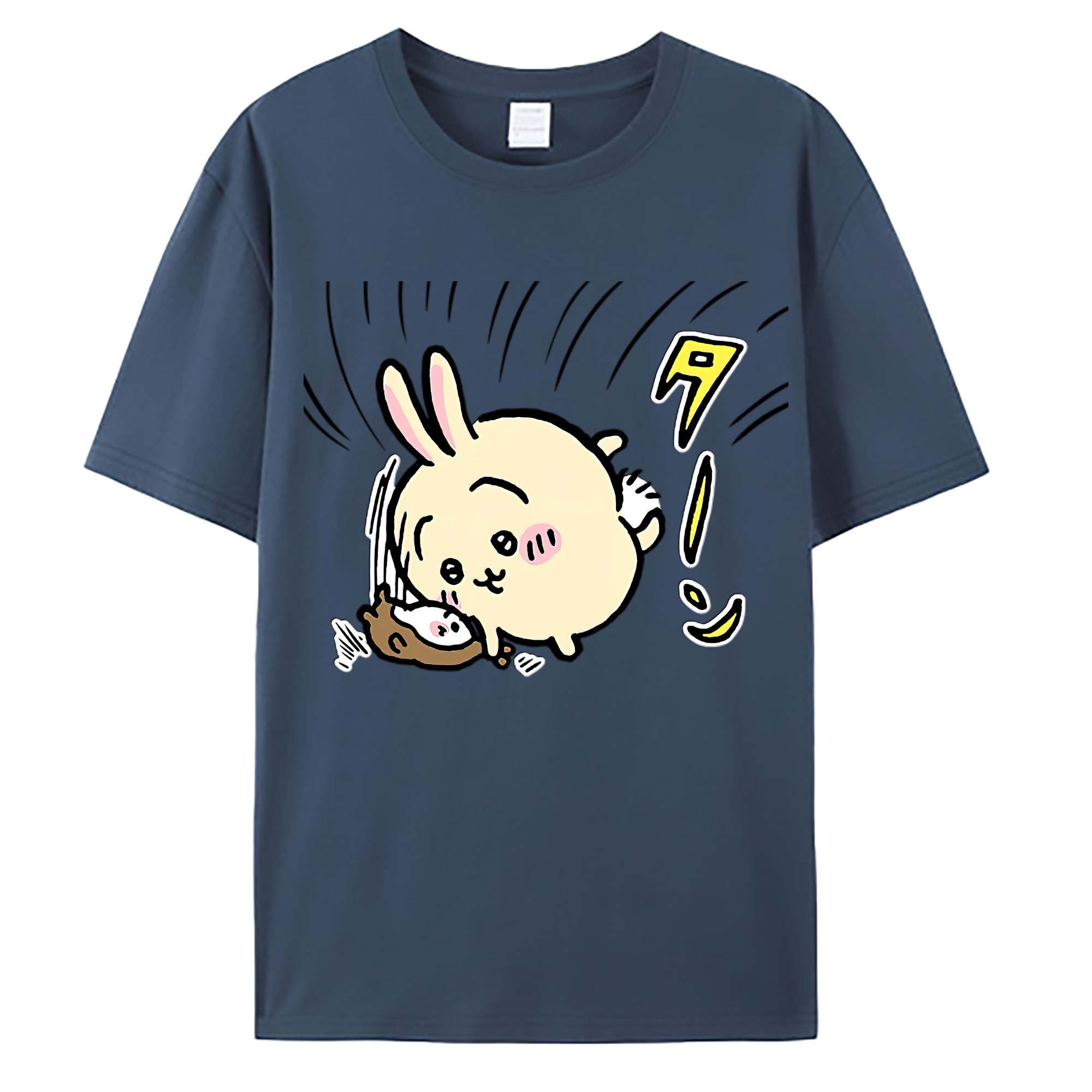 （画像用） ちいかわ うさぎ Chii-kawa usagi 綿100％ メンズ半袖Tシャツ｜肌触りやわらか＆通気性