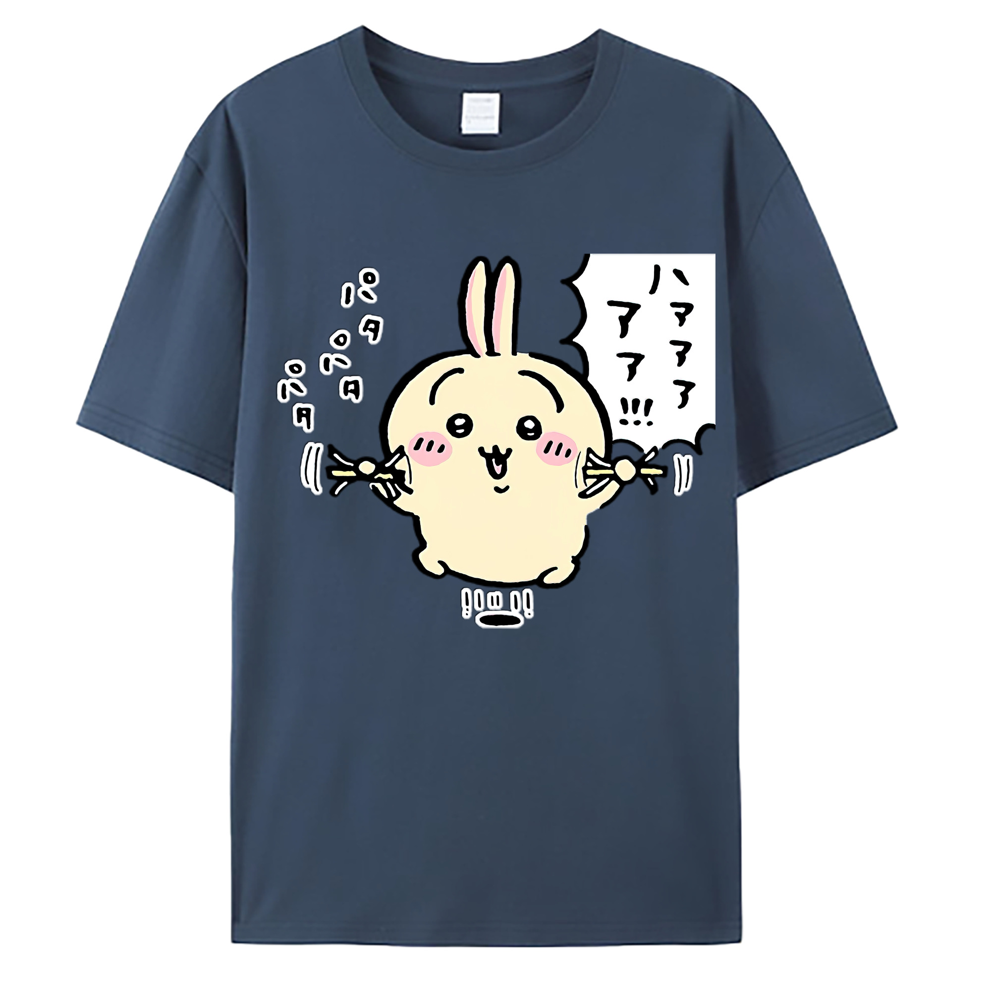 （画像用） ちいかわ うさぎ Chii-kawa usagi 綿100％ メンズ半袖Tシャツ｜肌触りやわらか＆通気性