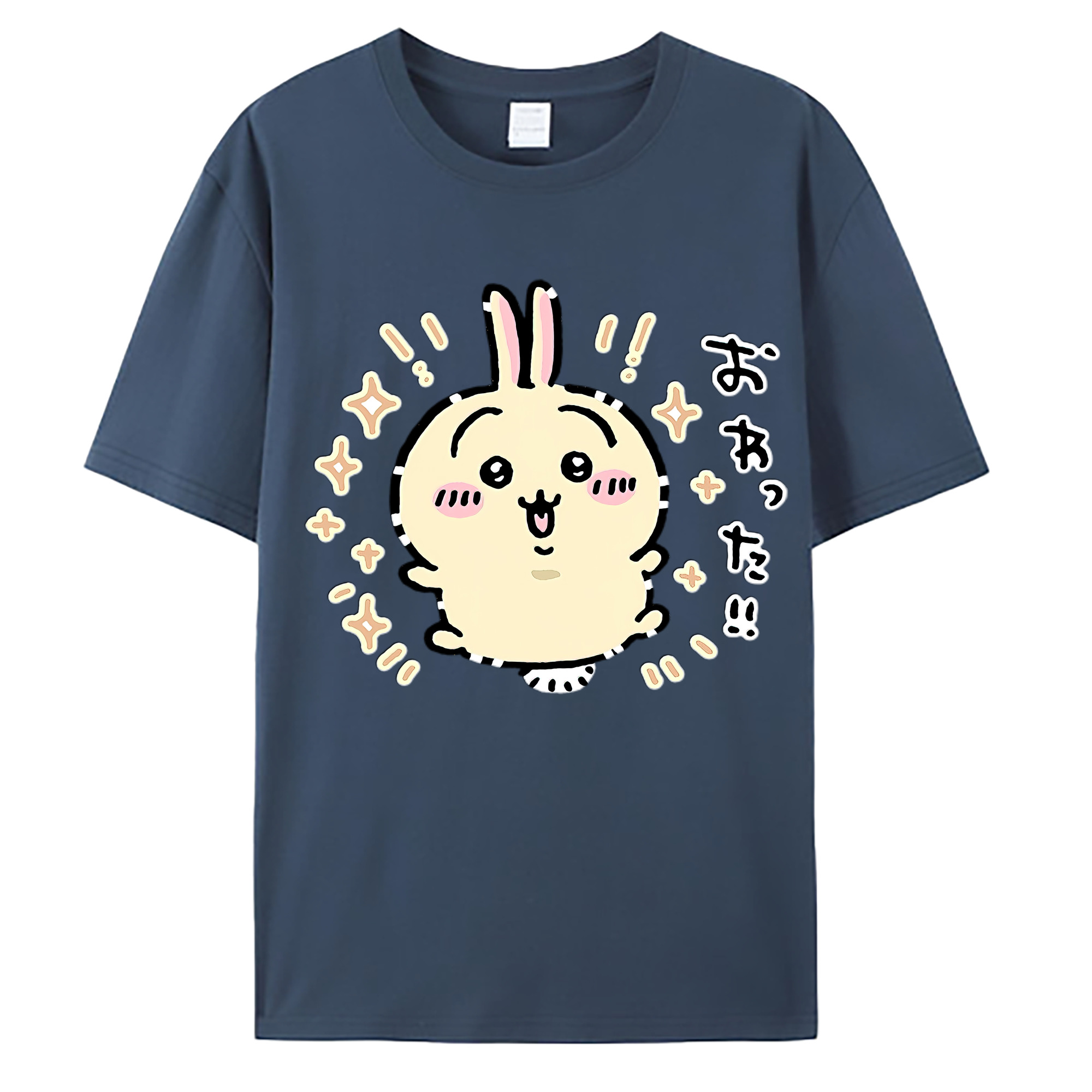 （画像用） ちいかわ うさぎ Chii-kawa usagi 綿100％ メンズ半袖Tシャツ｜肌触りやわらか＆通気性