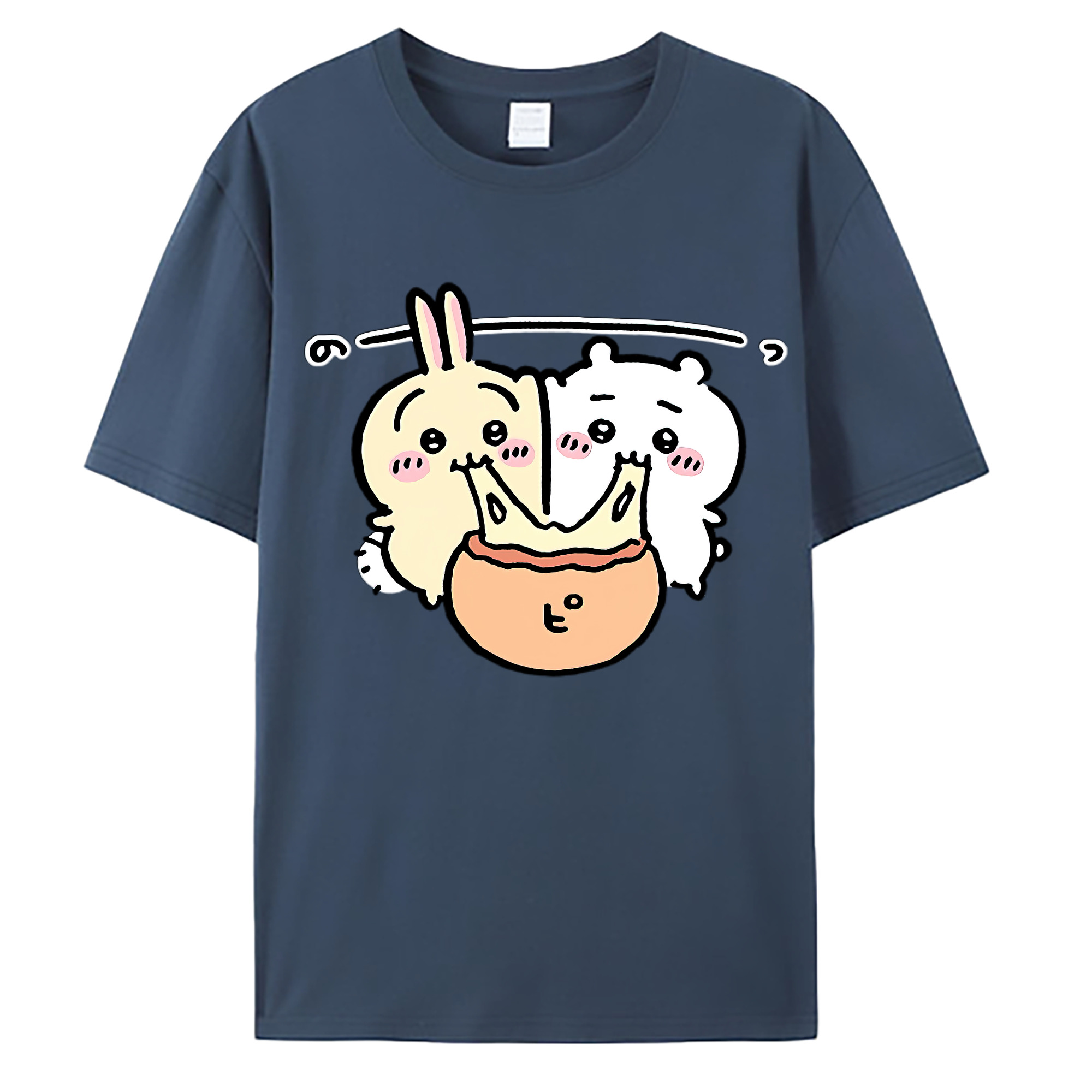 （画像用） ちいかわ うさぎ Chii-kawa usagi 綿100％ メンズ半袖Tシャツ｜肌触りやわらか＆通気性