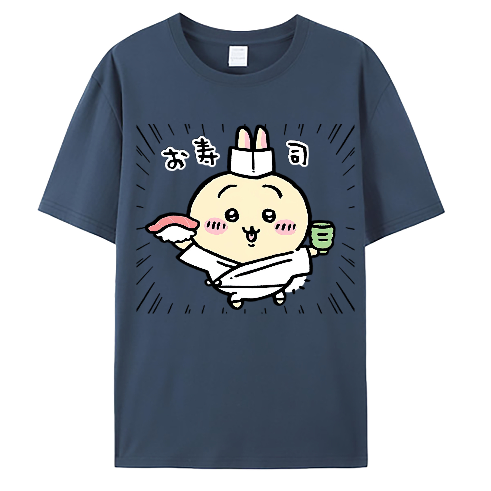 （画像用） ちいかわ うさぎ Chii-kawa usagi 綿100％ メンズ半袖Tシャツ｜肌触りやわらか＆通気性