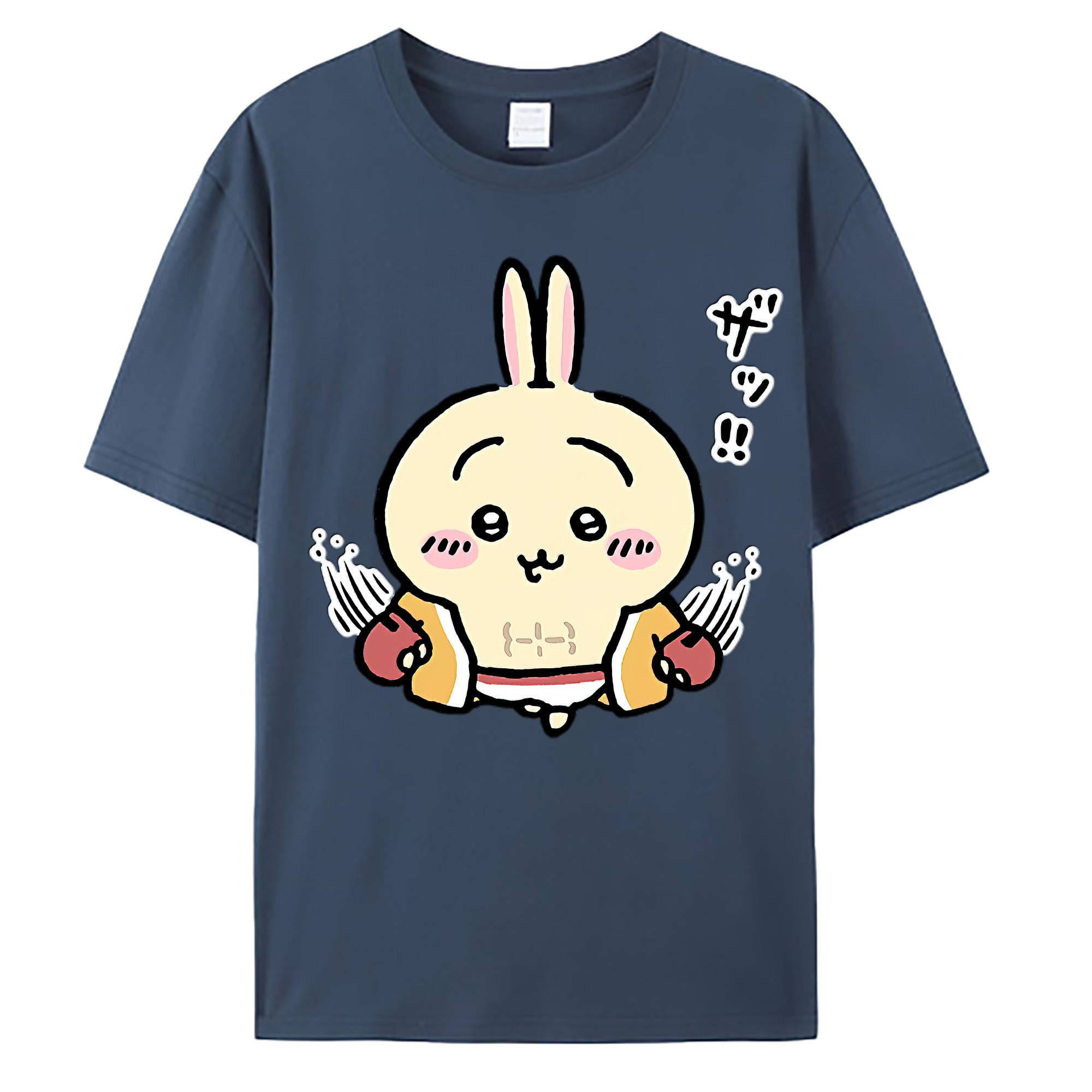 （画像用） ちいかわ うさぎ Chii-kawa usagi 綿100％ メンズ半袖Tシャツ｜肌触りやわらか＆通気性