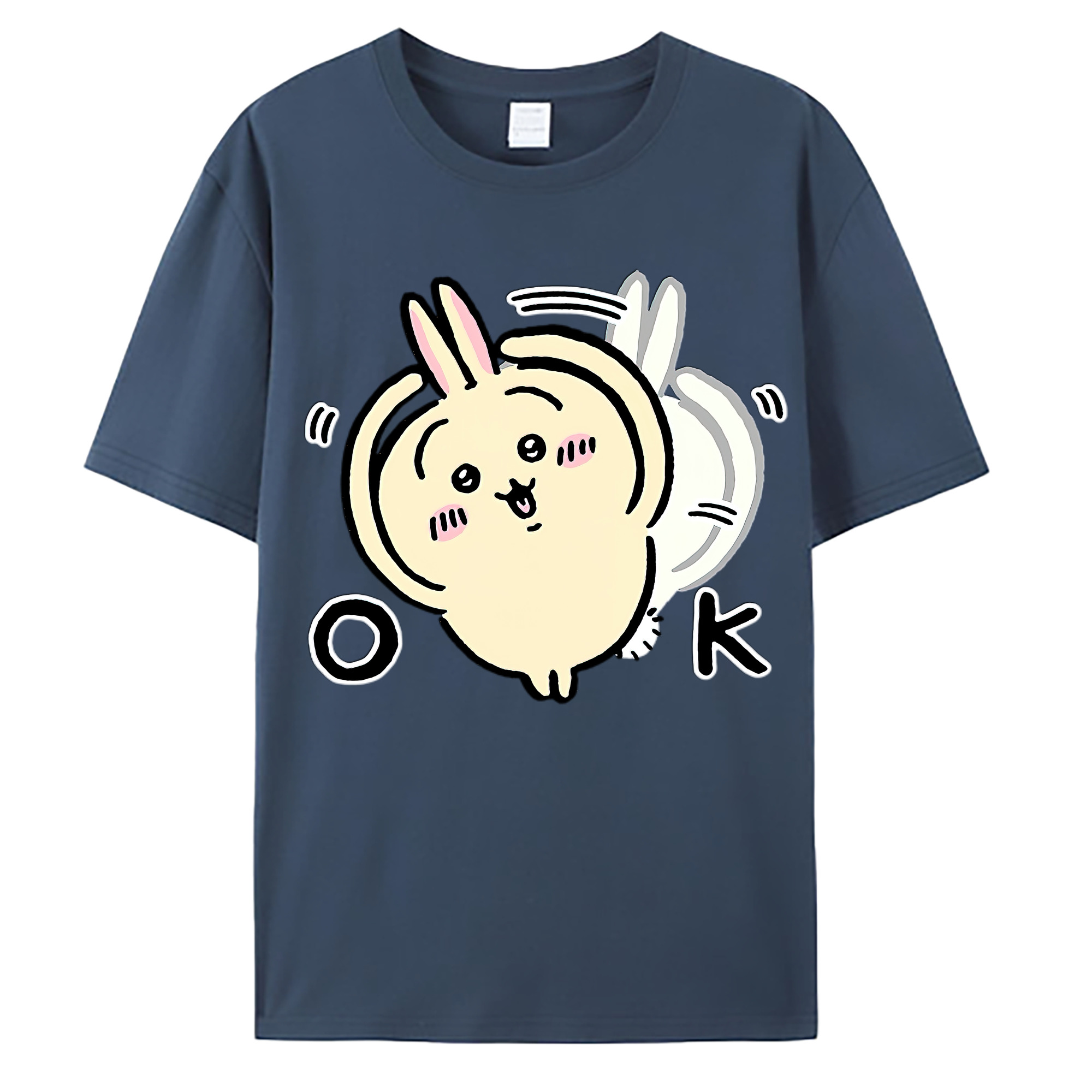 （画像用） ちいかわ うさぎ Chii-kawa usagi 綿100％ メンズ半袖Tシャツ｜肌触りやわらか＆通気性