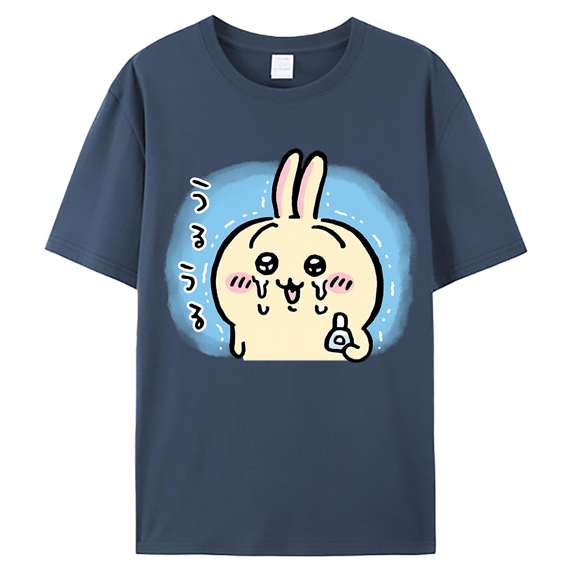 （画像用） ちいかわ うさぎ Chii-kawa usagi 綿100％ メンズ半袖Tシャツ｜肌触りやわらか＆通気性