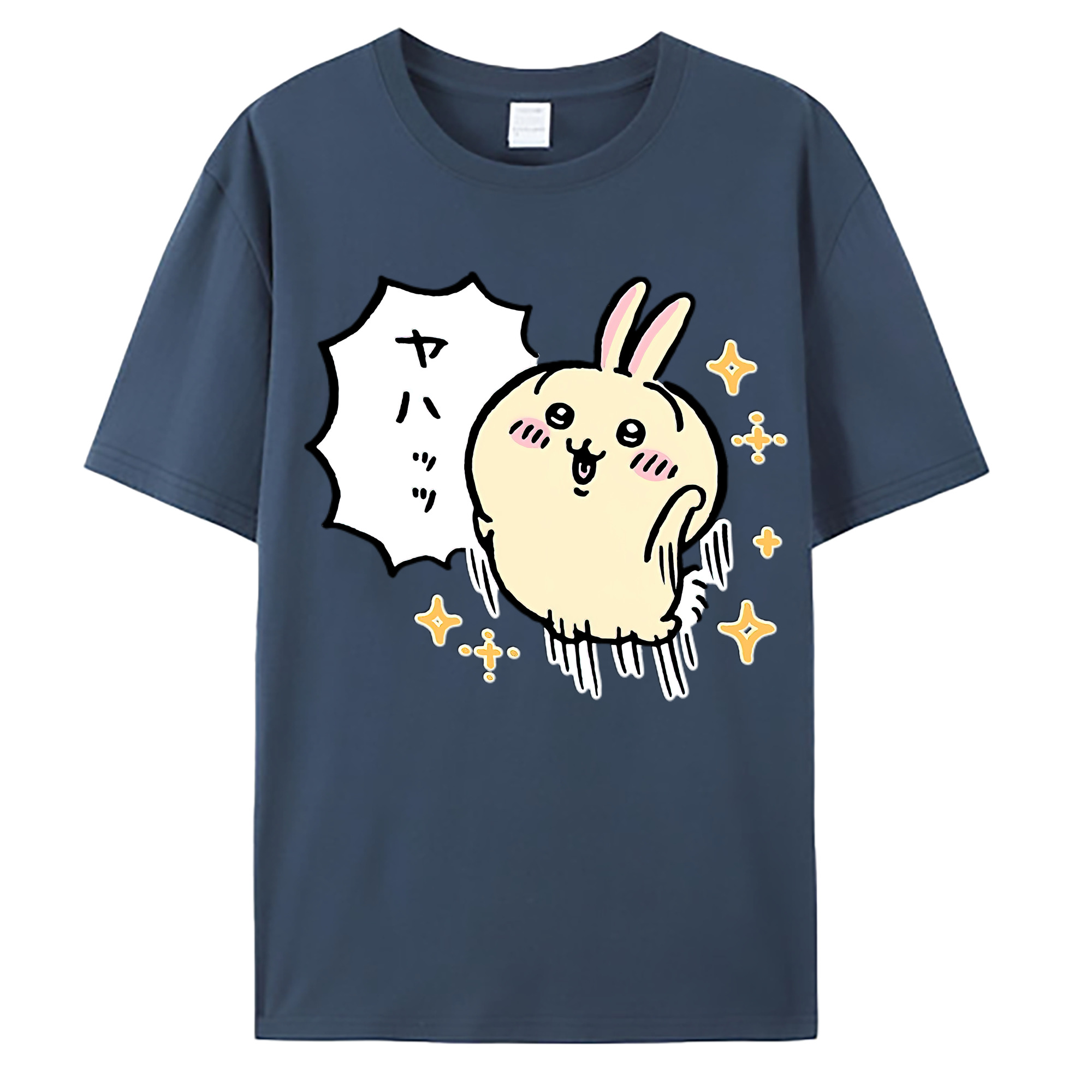 （画像用） ちいかわ うさぎ Chii-kawa usagi 綿100％ メンズ半袖Tシャツ｜肌触りやわらか＆通気性