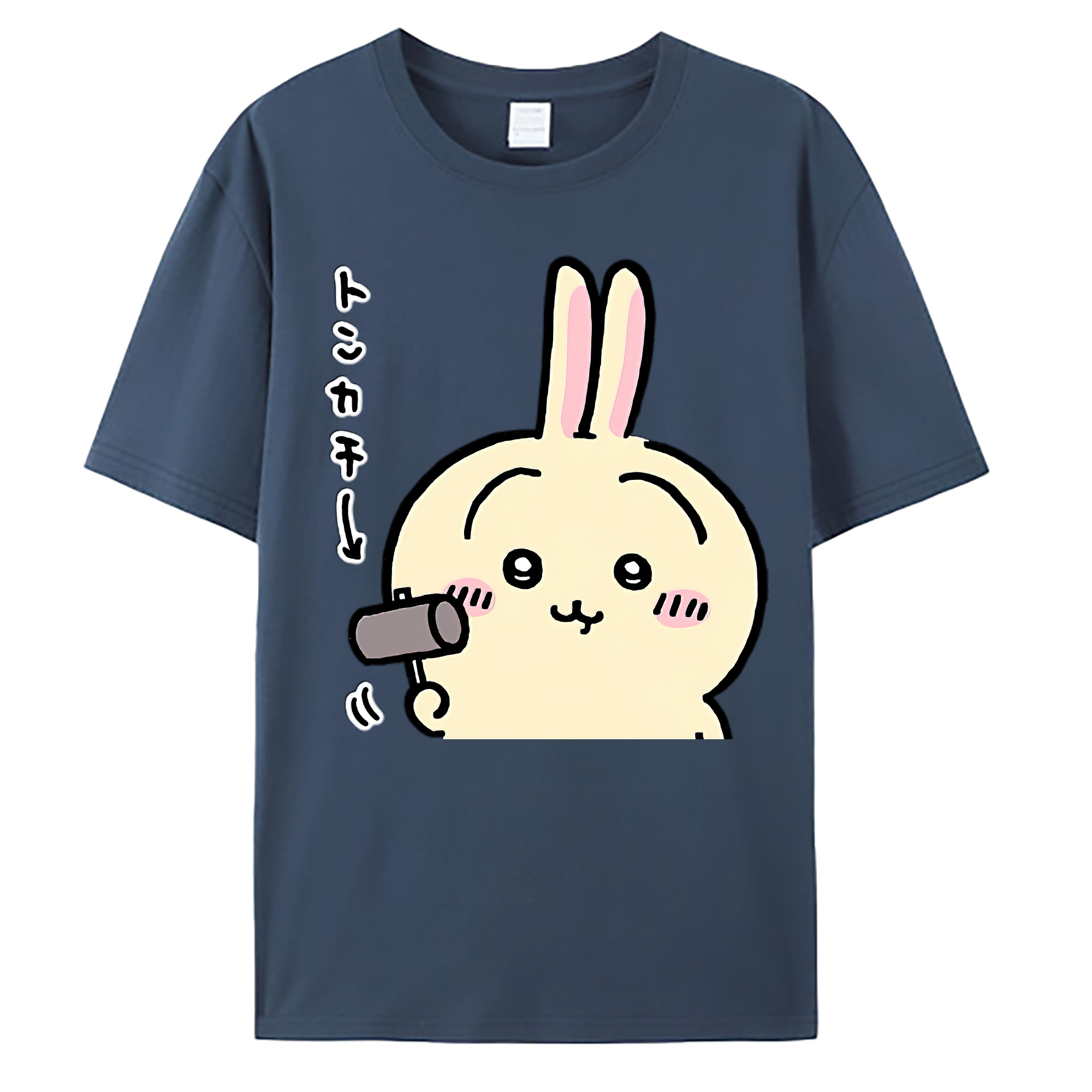 （画像用） ちいかわ うさぎ Chii-kawa usagi 綿100％ メンズ半袖Tシャツ｜肌触りやわらか＆通気性