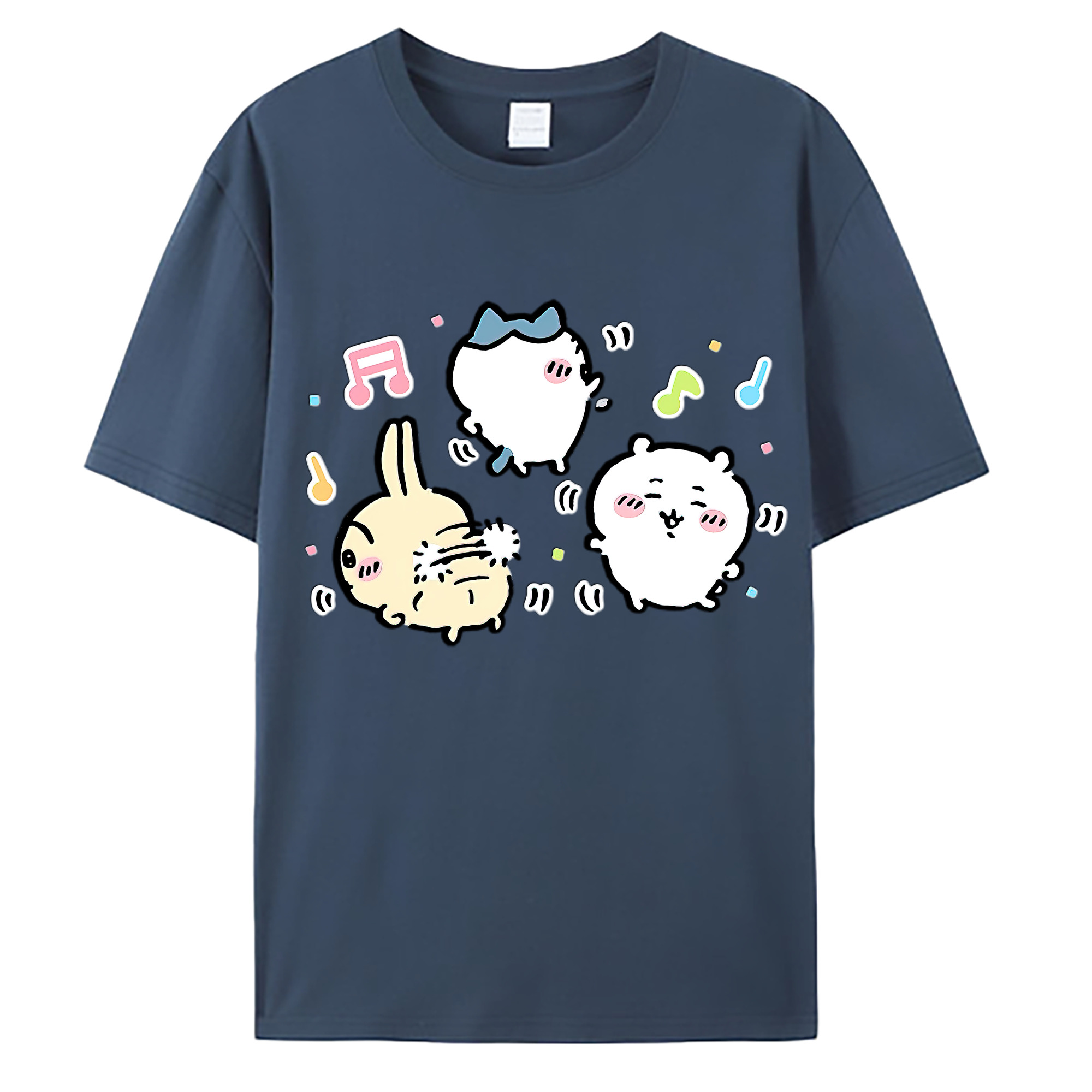 （画像用） ちいかわ うさぎ Chii-kawa usagi 綿100％ メンズ半袖Tシャツ｜肌触りやわらか＆通気性