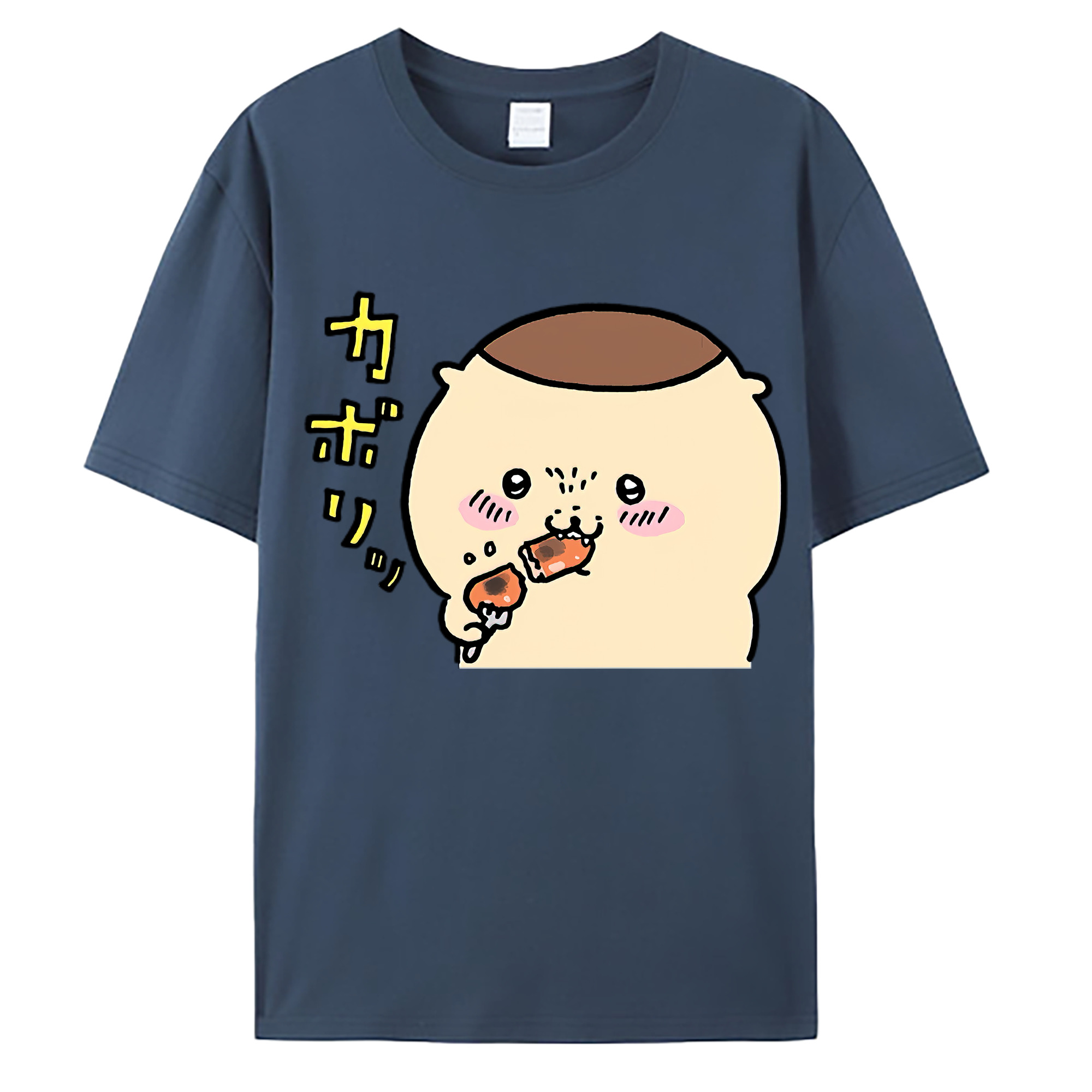 （画像用） ちいかわ くりまんじゅう Chii-kawa kuri manjū 綿100％ メンズ半袖Tシャツ｜肌触りやわらか＆通気性
