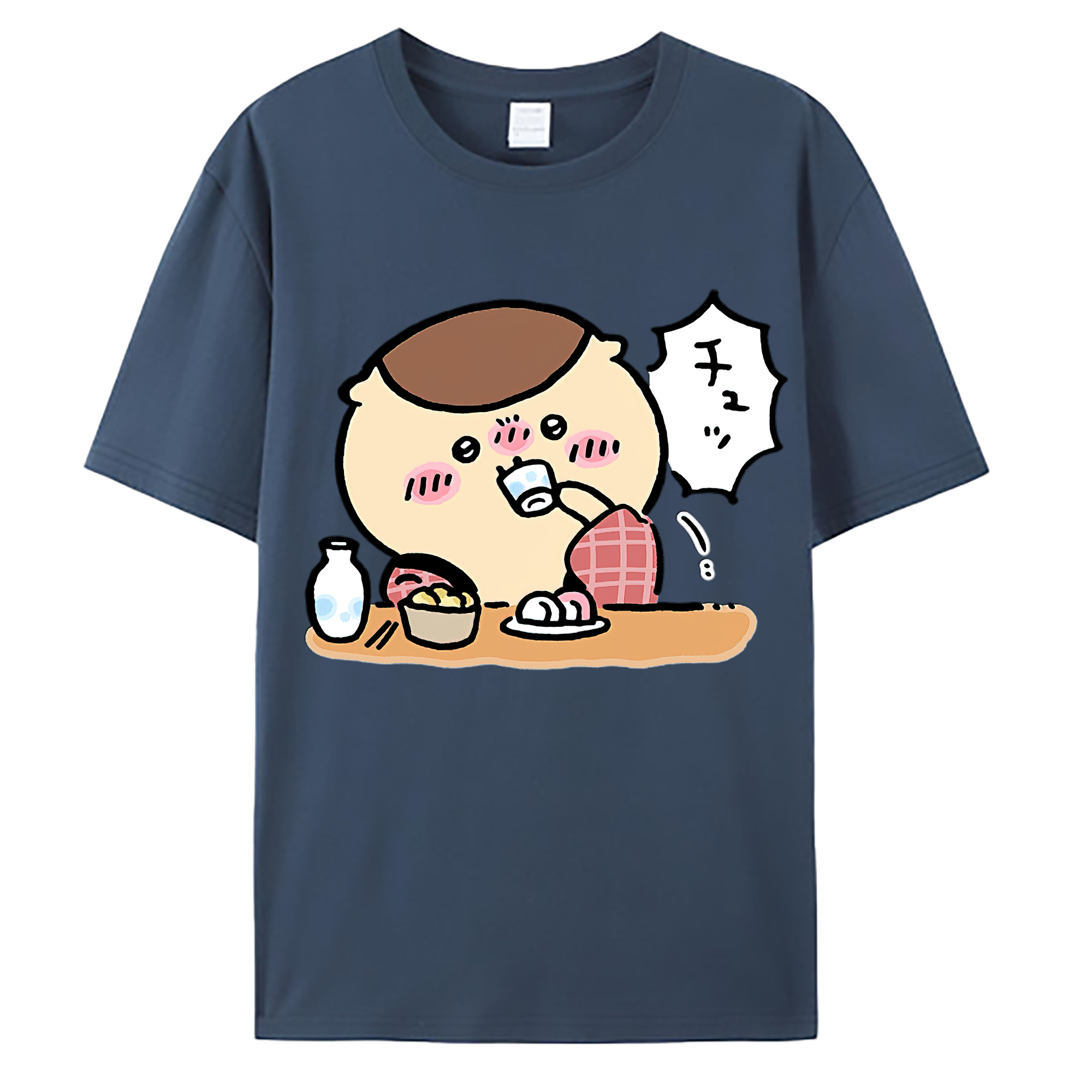 （画像用） ちいかわ くりまんじゅう Chii-kawa kuri manjū 綿100％ メンズ半袖Tシャツ｜肌触りやわらか＆通気性