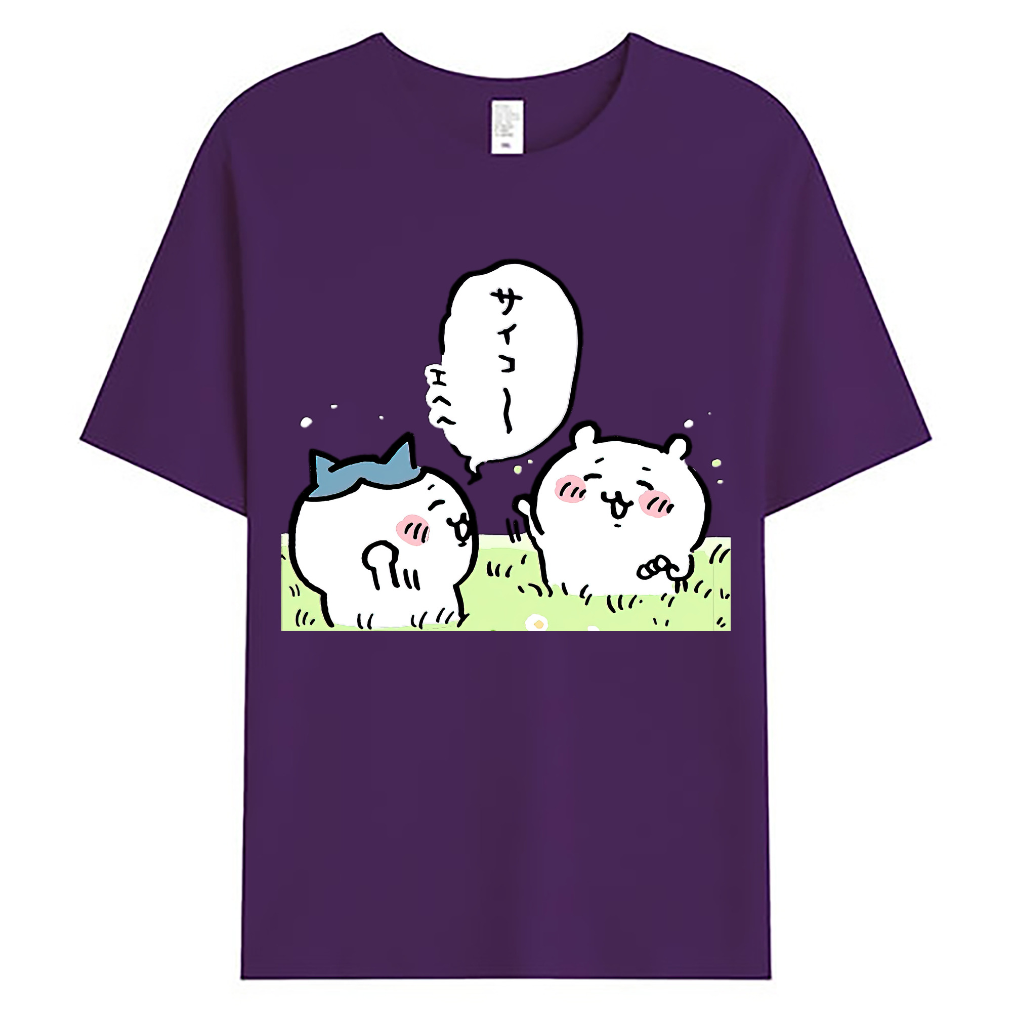 （画像用） ちいかわ ちいかわ Chii-kawa chiikawa 綿100％ メンズ半袖Tシャツ｜肌触りやわらか＆通気性