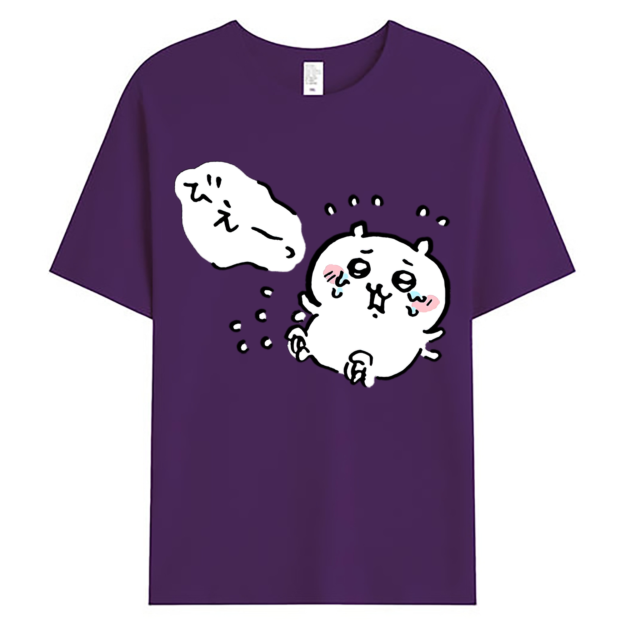 （画像用） ちいかわ ちいかわ Chii-kawa chiikawa 綿100％ メンズ半袖Tシャツ｜肌触りやわらか＆通気性
