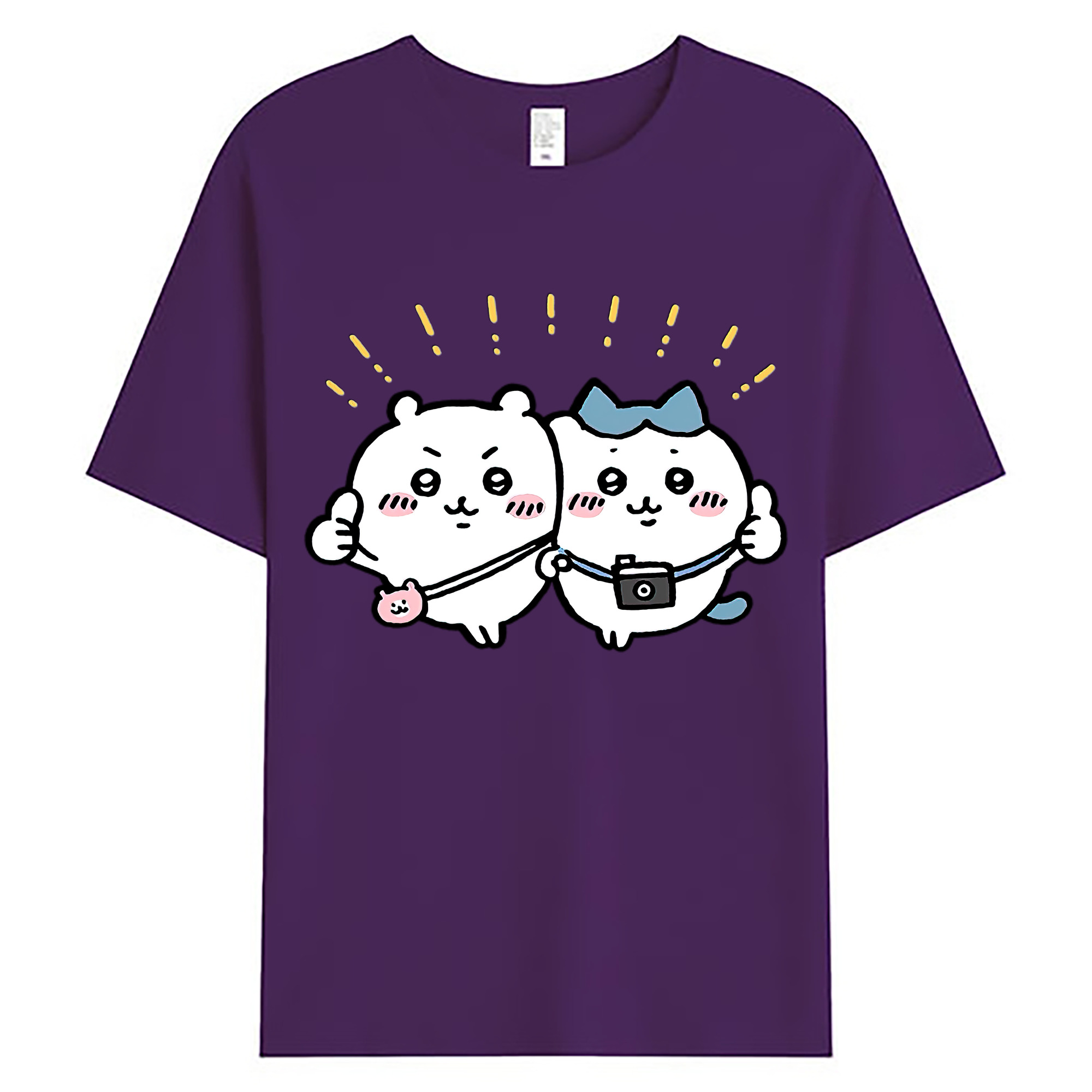 （画像用） ちいかわ ちいかわ Chii-kawa chiikawa 綿100％ メンズ半袖Tシャツ｜肌触りやわらか＆通気性