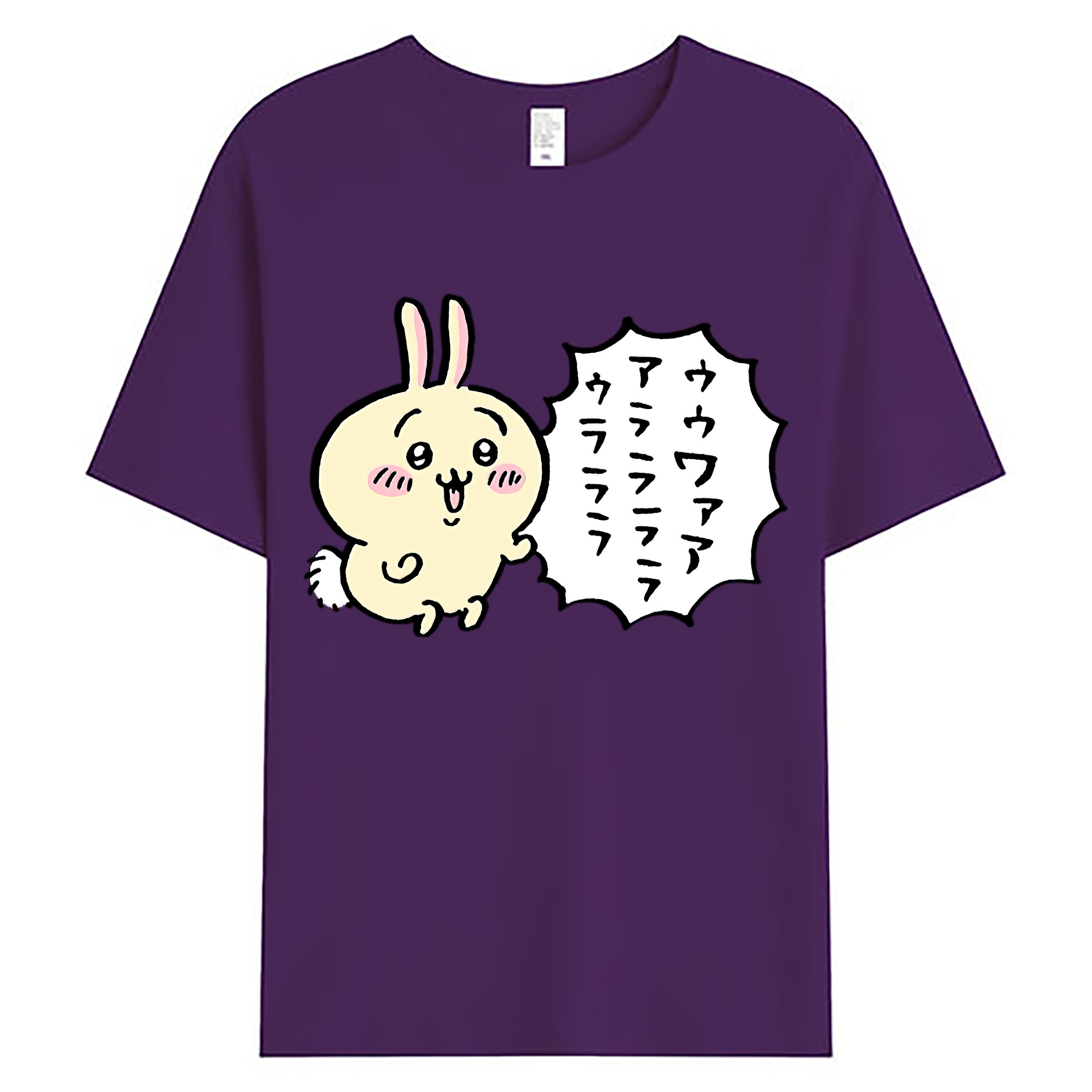 （画像用） ちいかわ うさぎ Chii-kawa usagi 綿100％ メンズ半袖Tシャツ｜肌触りやわらか＆通気性