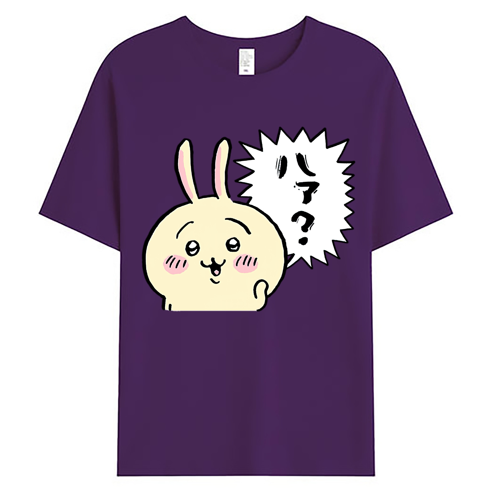 （画像用） ちいかわ うさぎ Chii-kawa usagi 綿100％ メンズ半袖Tシャツ｜肌触りやわらか＆通気性