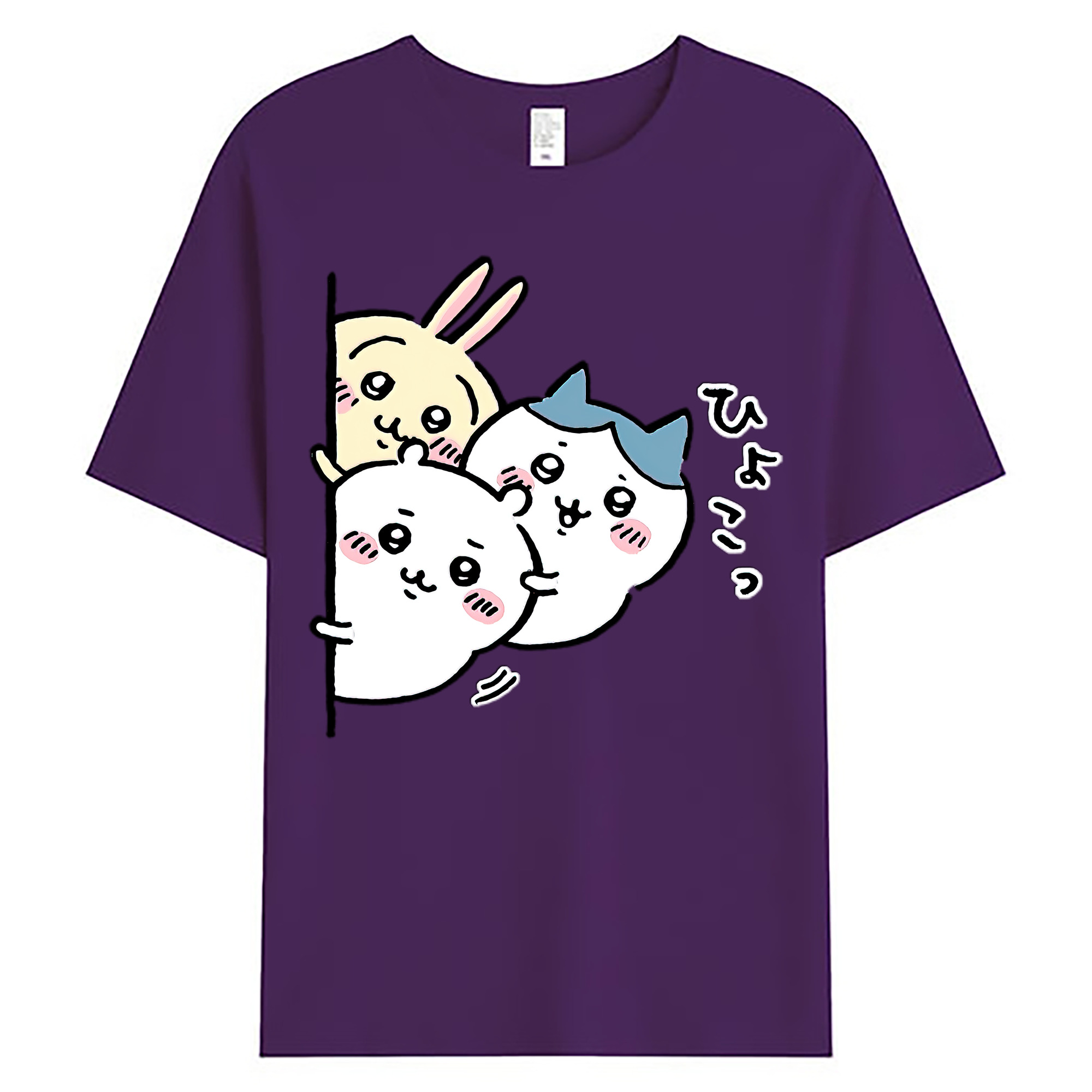 （画像用） ちいかわ うさぎ Chii-kawa usagi 綿100％ メンズ半袖Tシャツ｜肌触りやわらか＆通気性