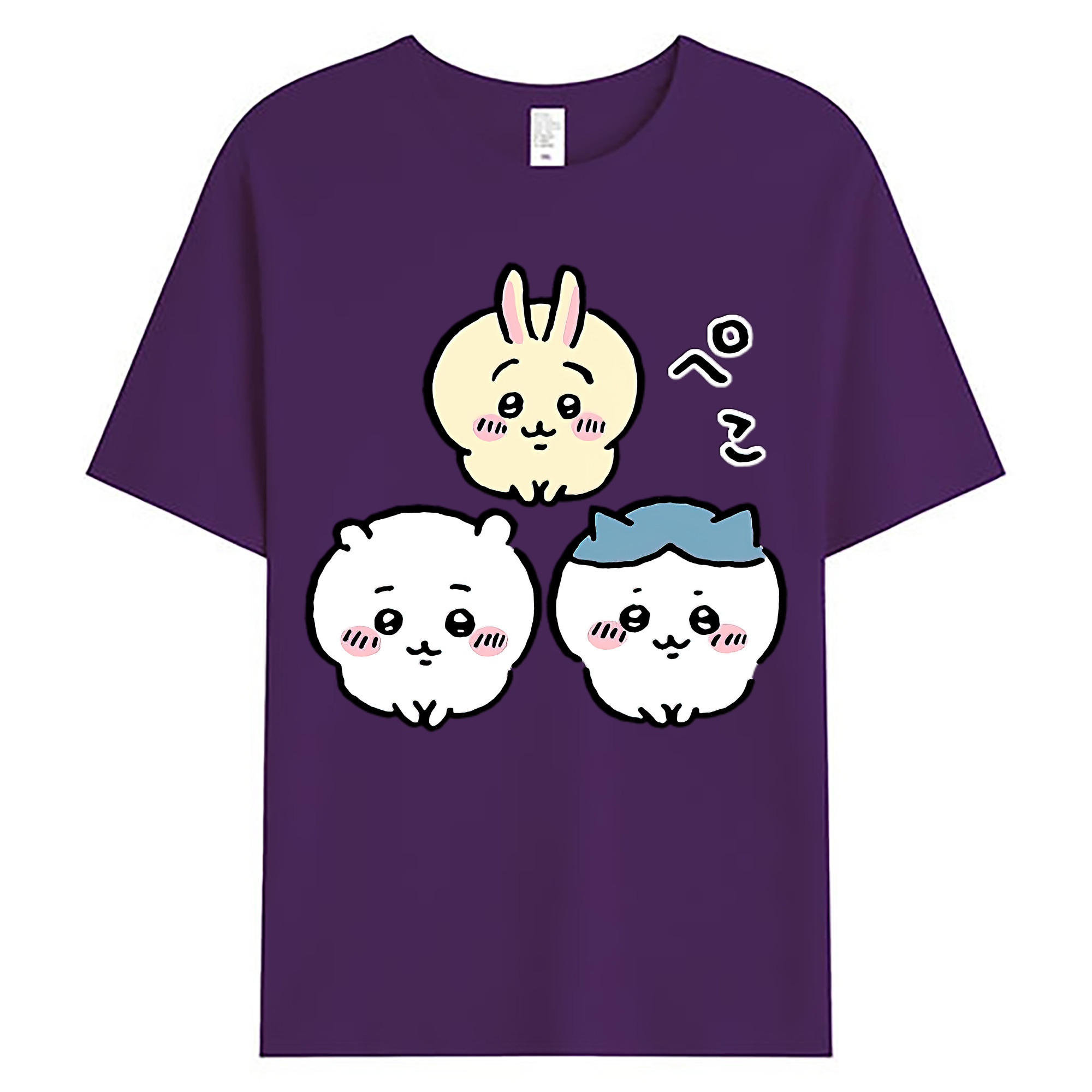 （画像用） ちいかわ うさぎ Chii-kawa usagi 綿100％ メンズ半袖Tシャツ｜肌触りやわらか＆通気性