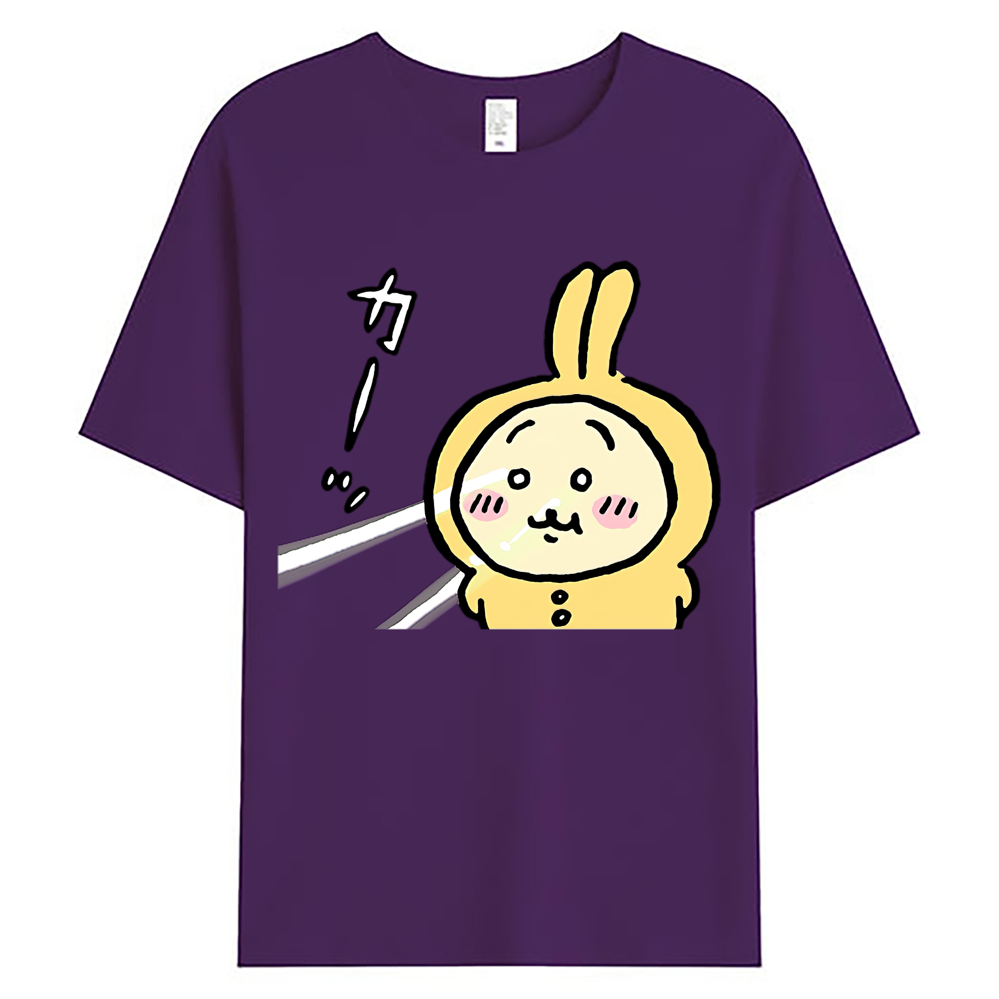 （画像用） ちいかわ うさぎ Chii-kawa usagi 綿100％ メンズ半袖Tシャツ｜肌触りやわらか＆通気性