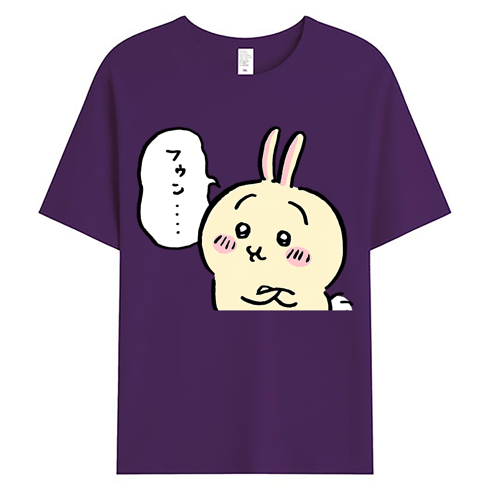 （画像用） ちいかわ うさぎ Chii-kawa usagi 綿100％ メンズ半袖Tシャツ｜肌触りやわらか＆通気性